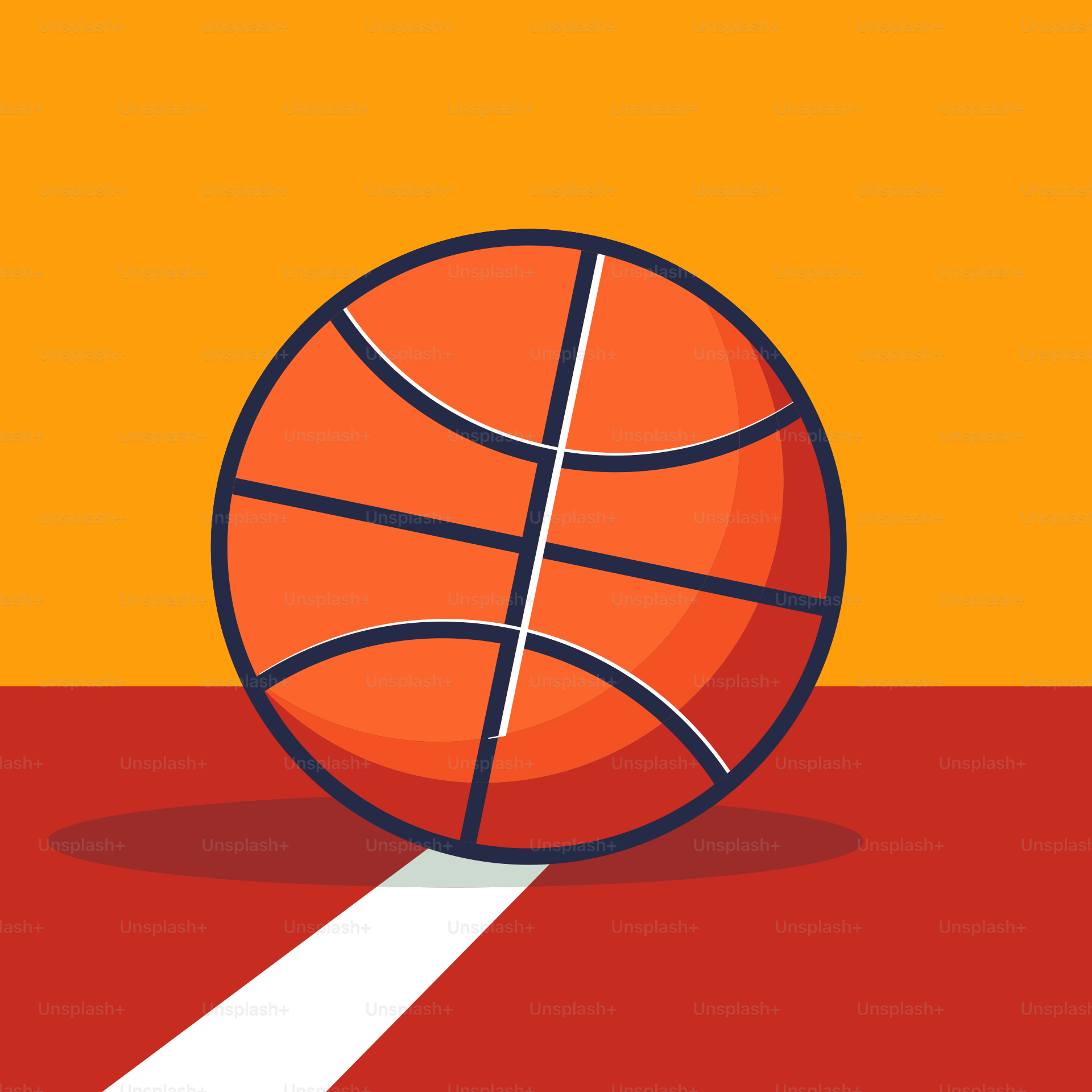 A basketball sitting on top of a basketball court