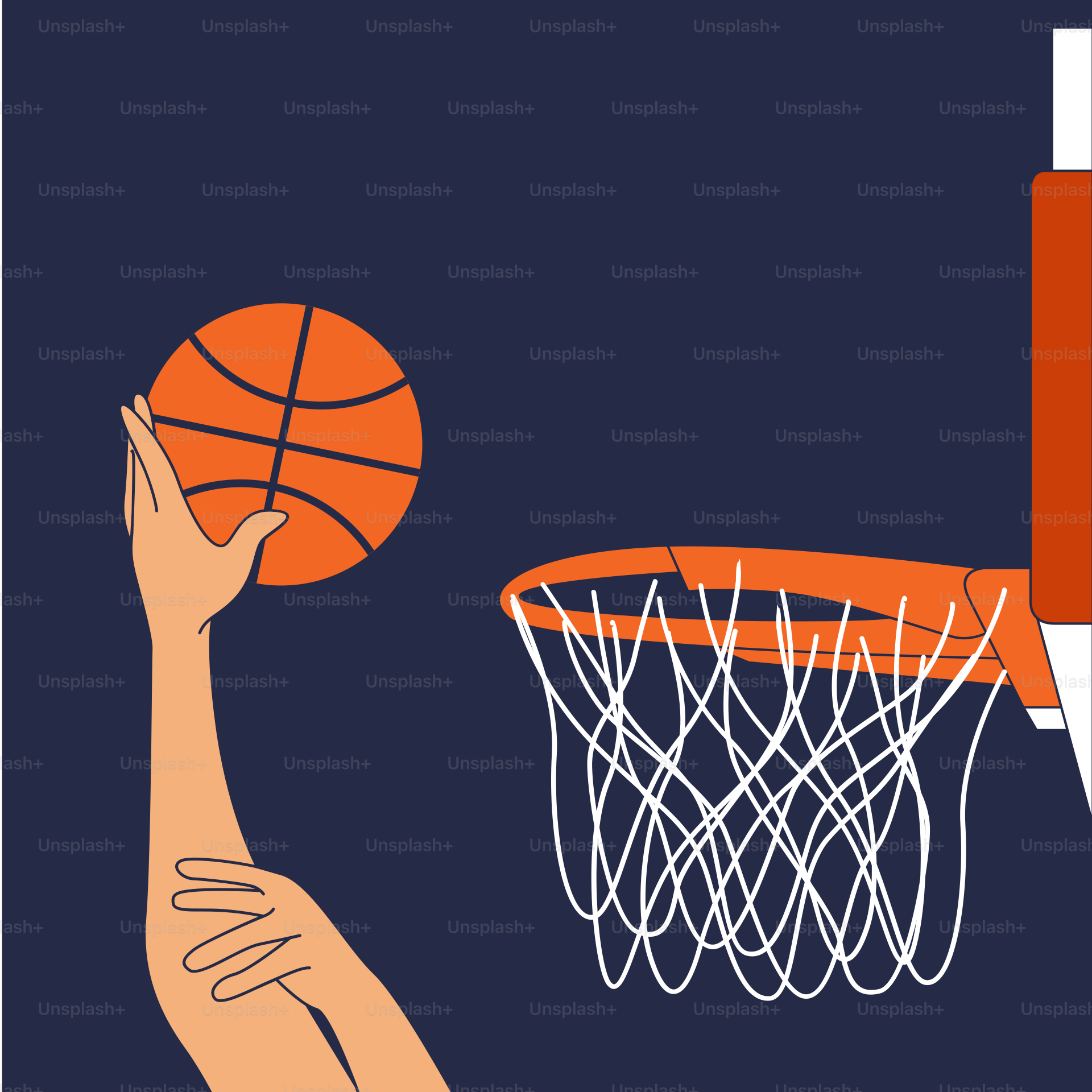 A person dunking a basketball into a hoop