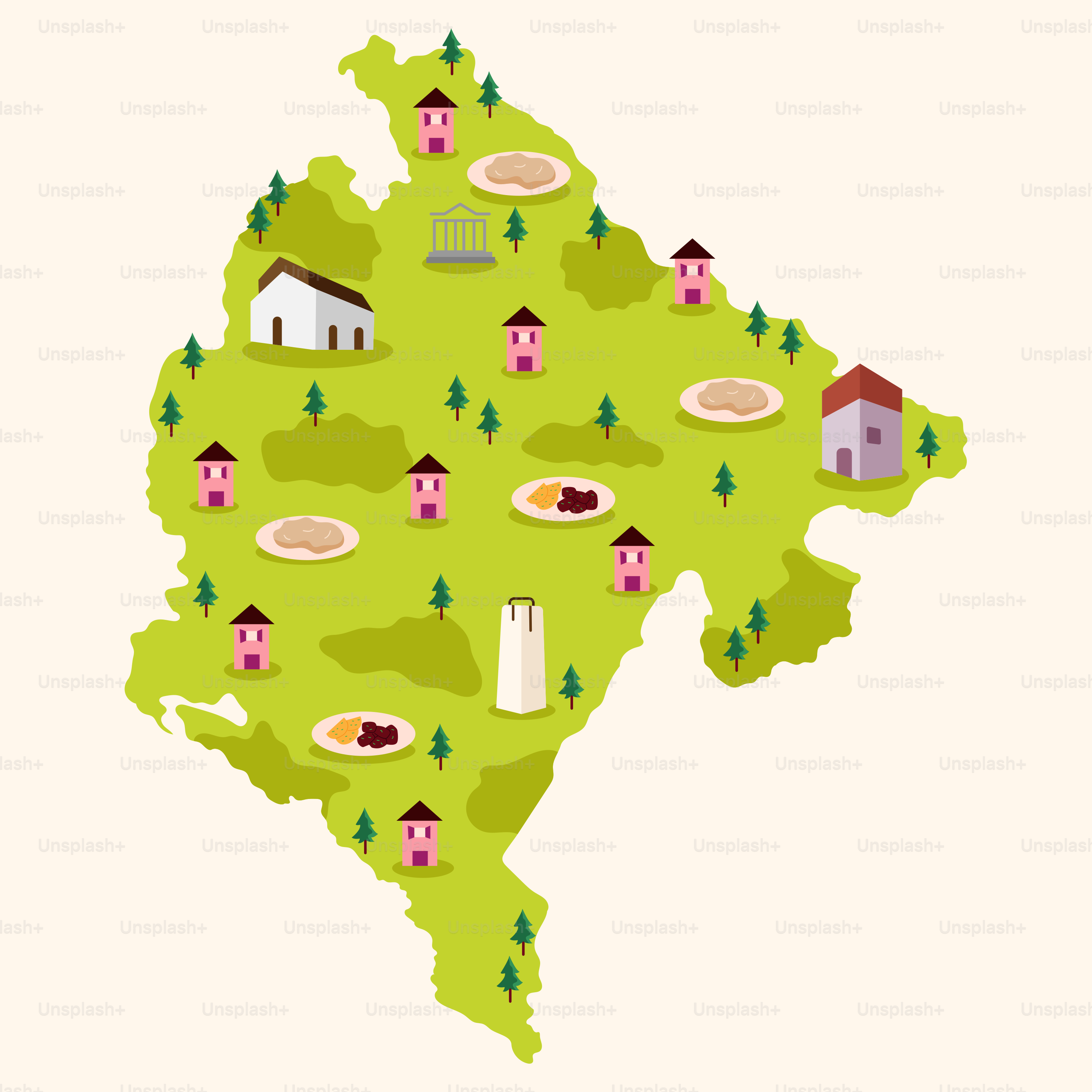 A map of india with a lot of small houses