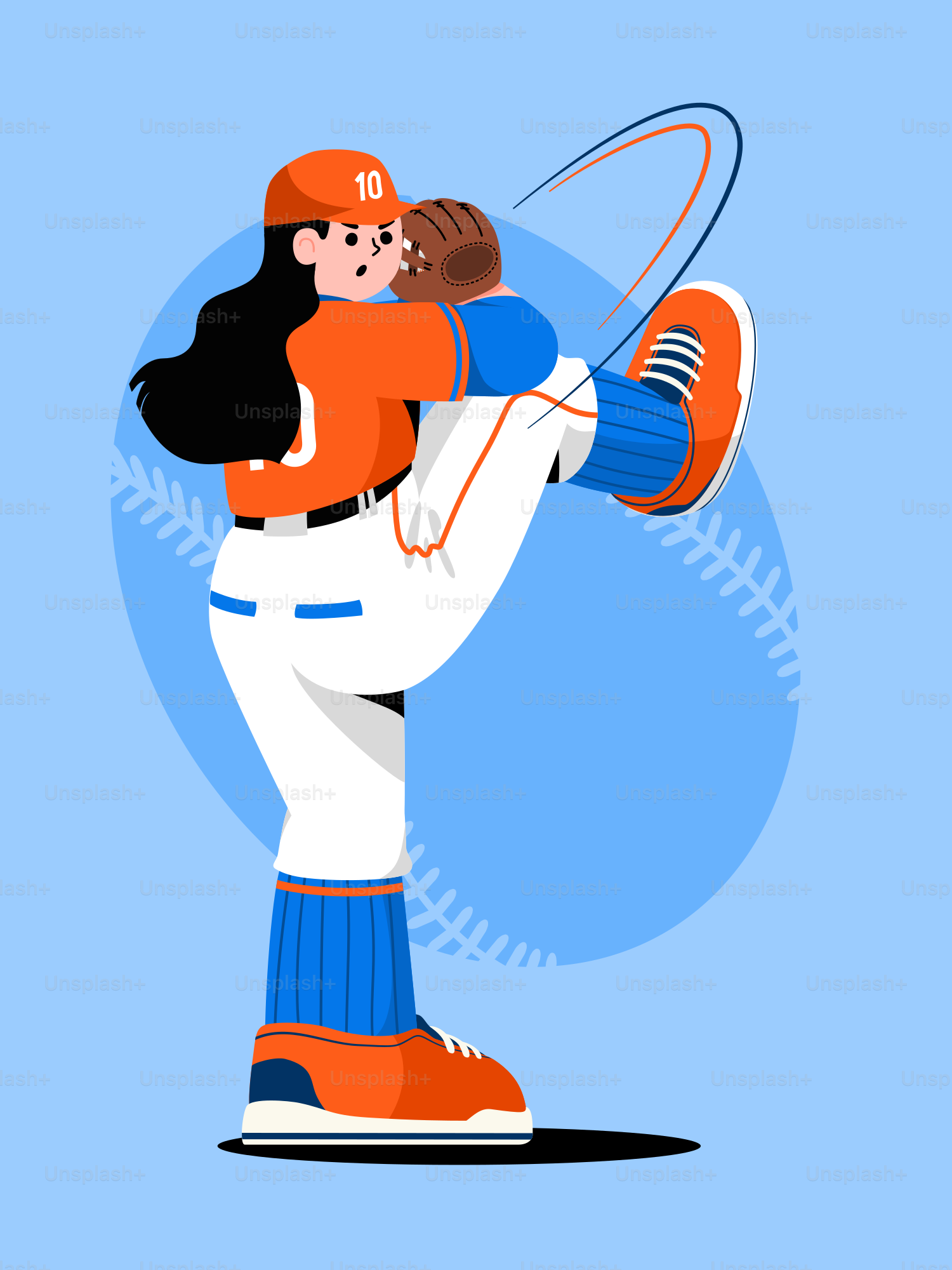 Ein Baseballspieler hält ein Kind auf dem Rücken