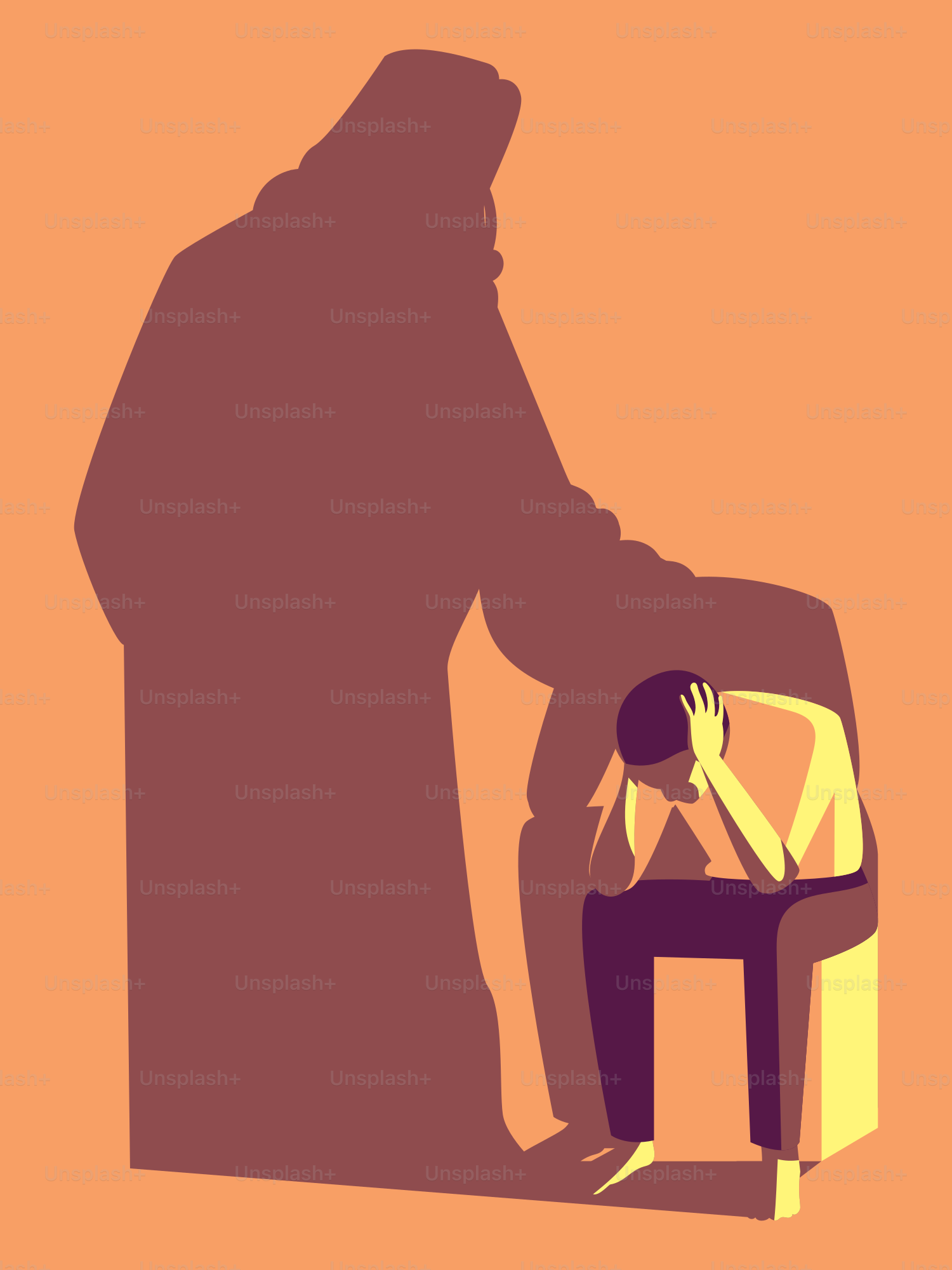 A man sitting in a chair with his head in his hands