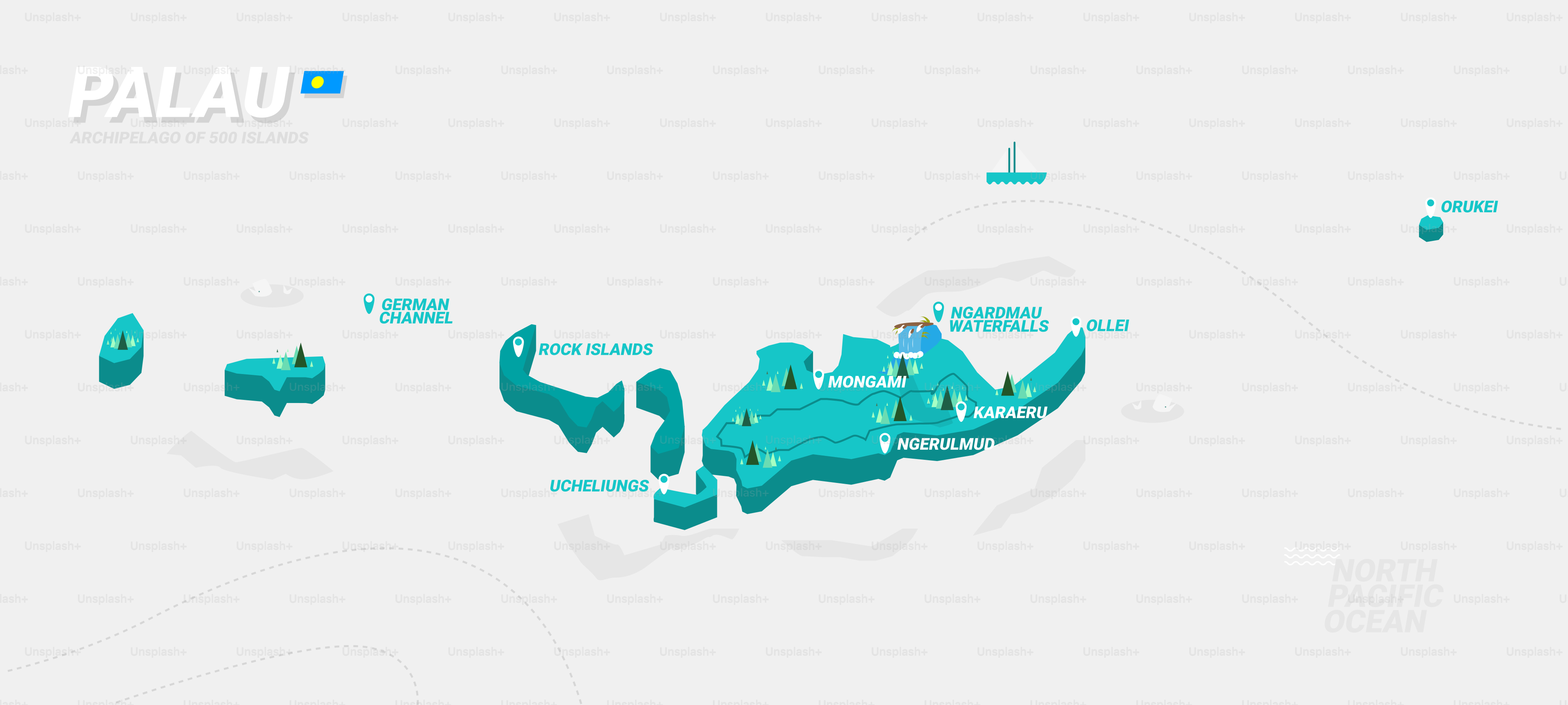 A map of the island of palau