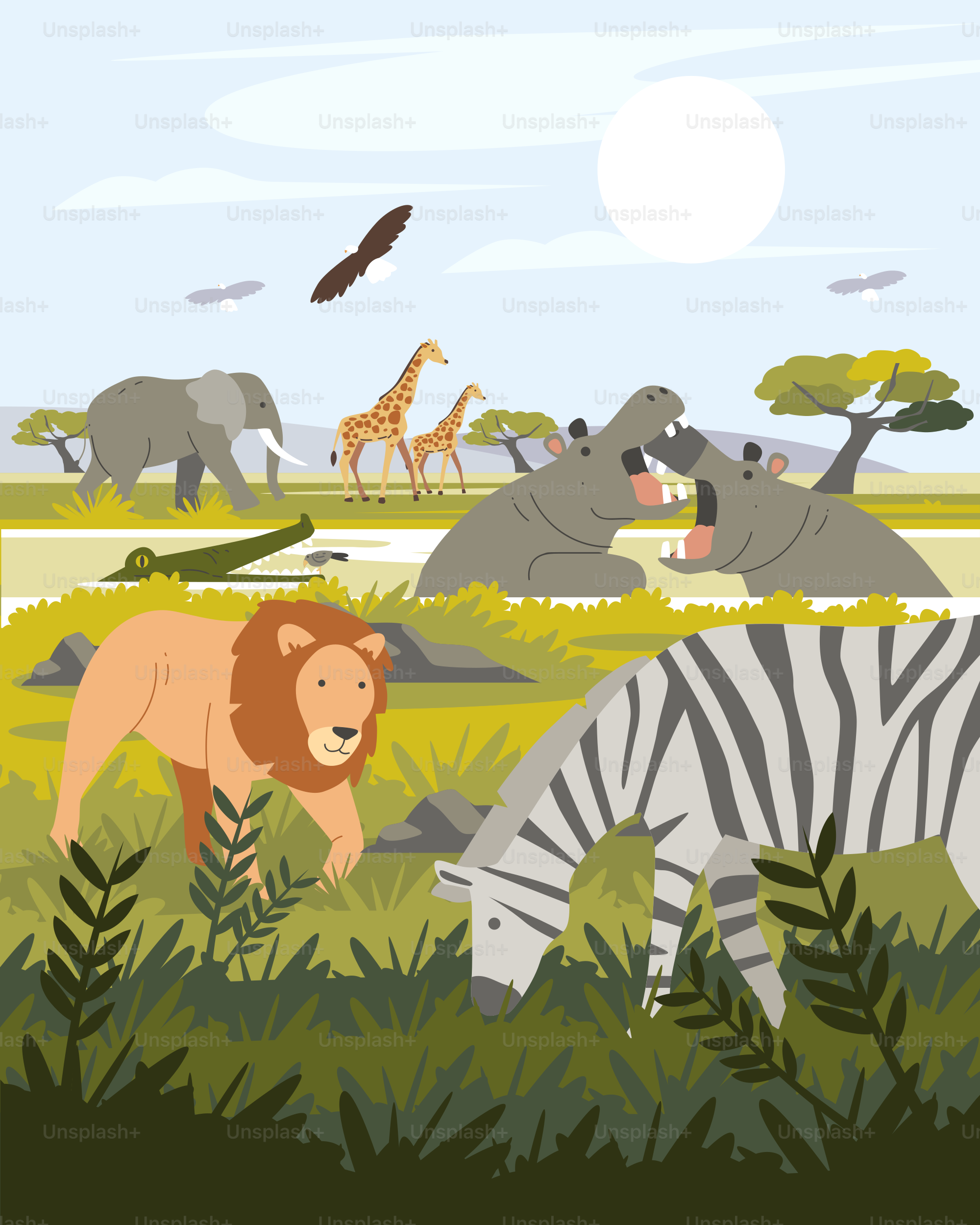 A group of animals that are standing in the grass