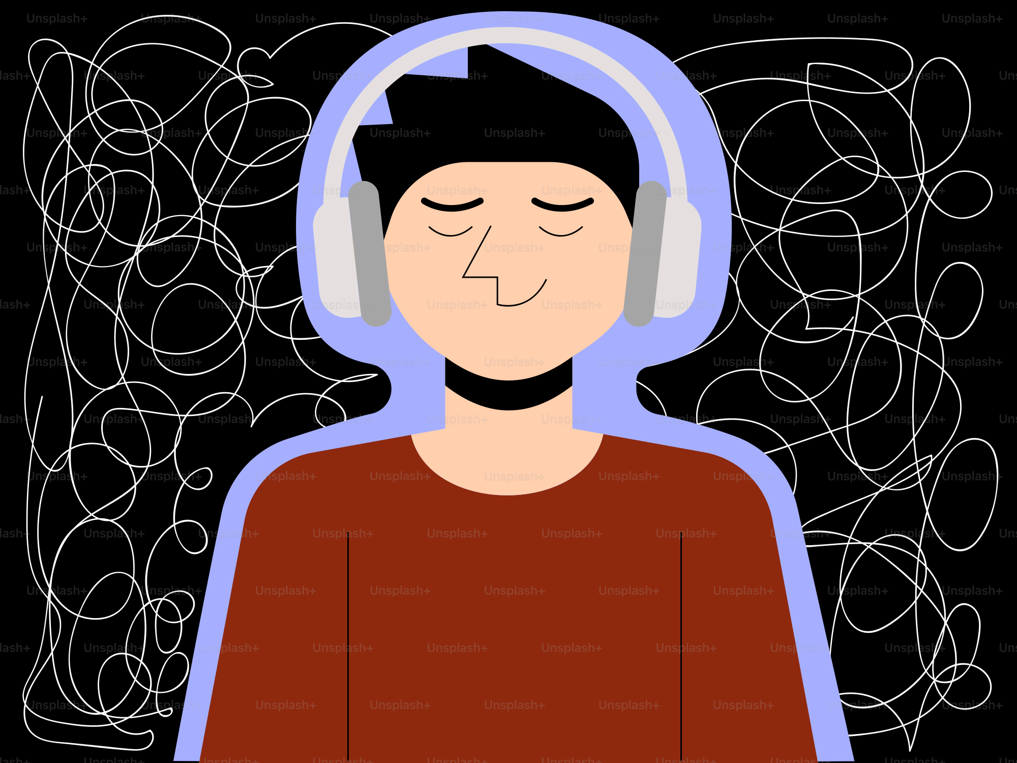 Una persona con le cuffie alle orecchie