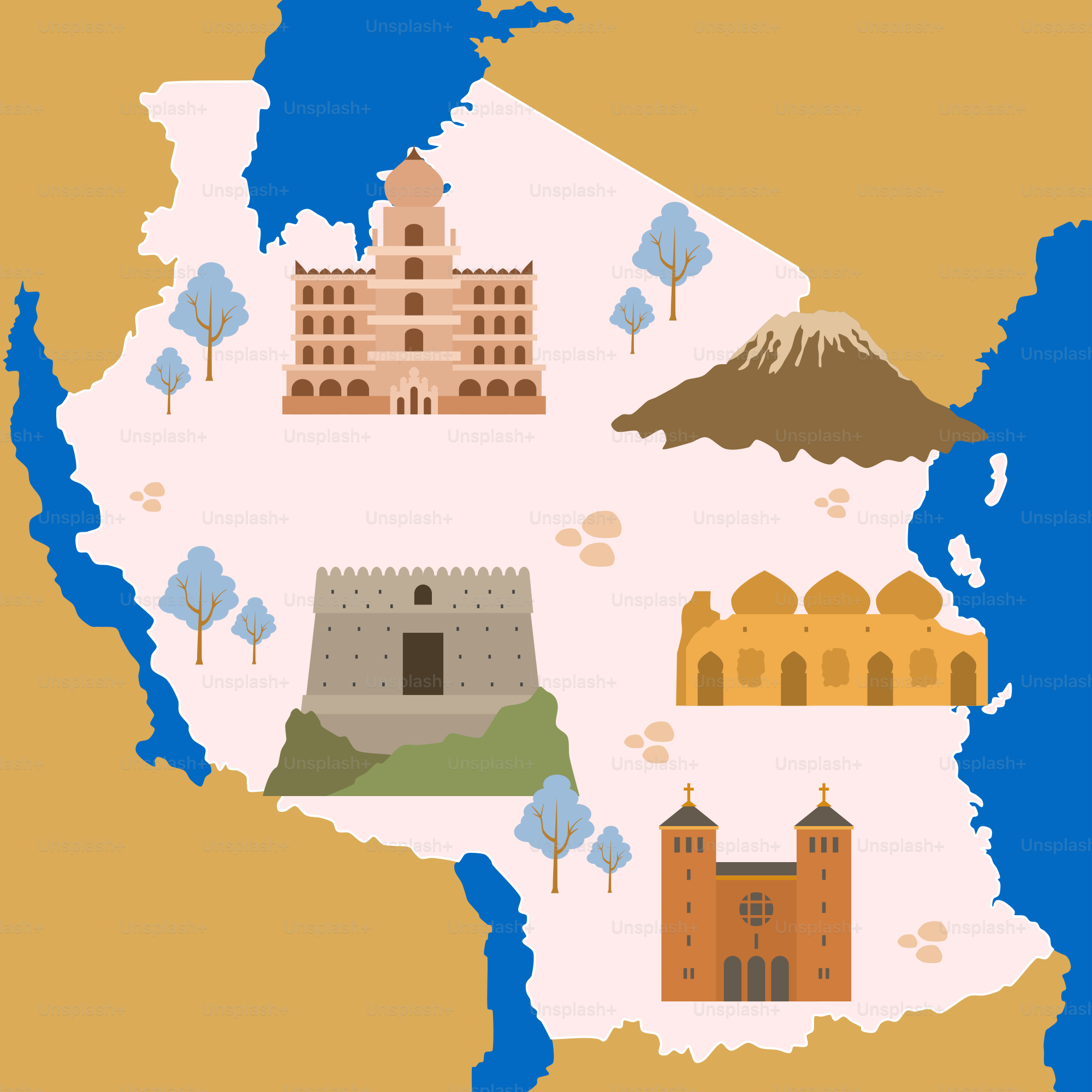 A map of the united states with a lot of different things on it