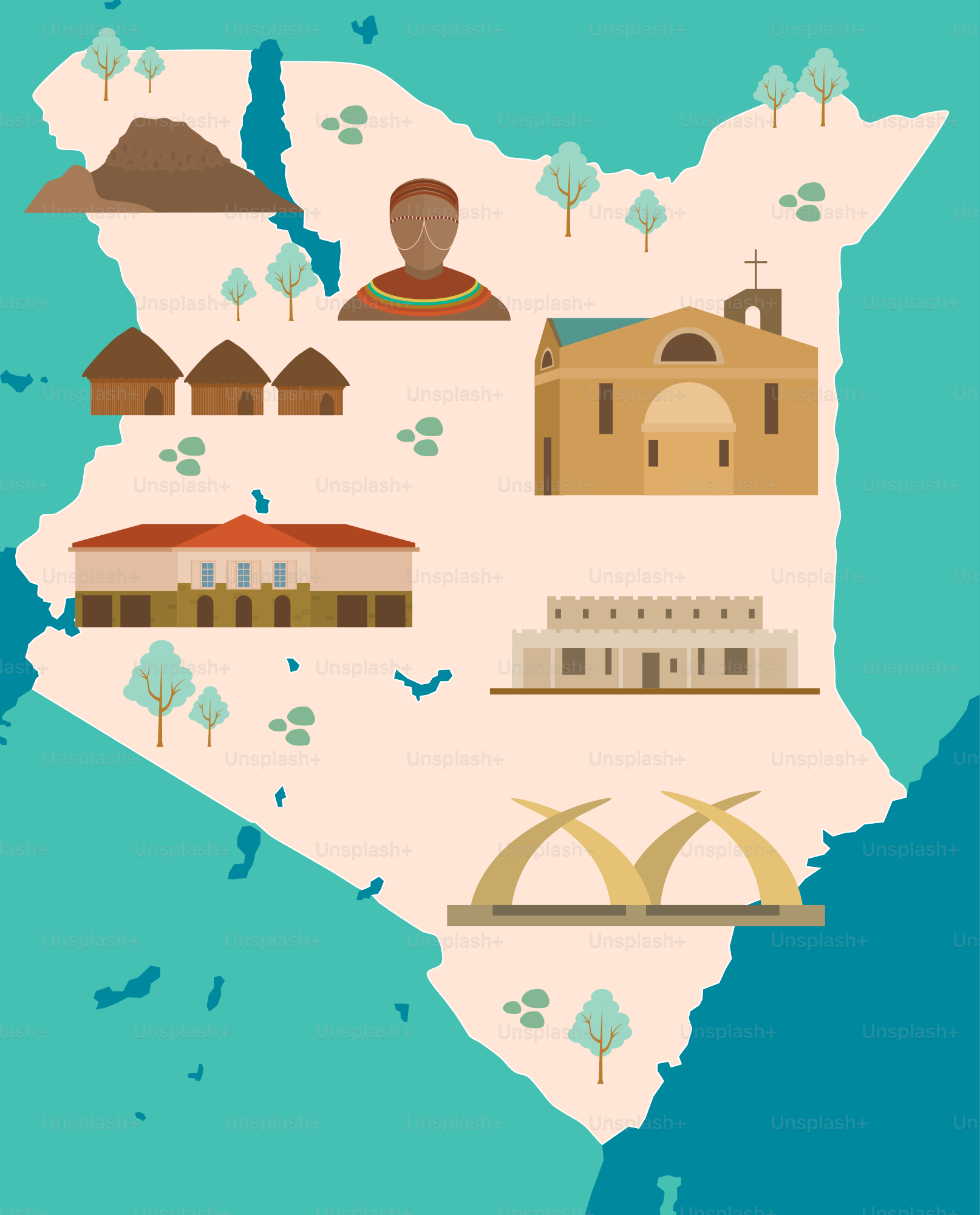 A map of the country of portugal