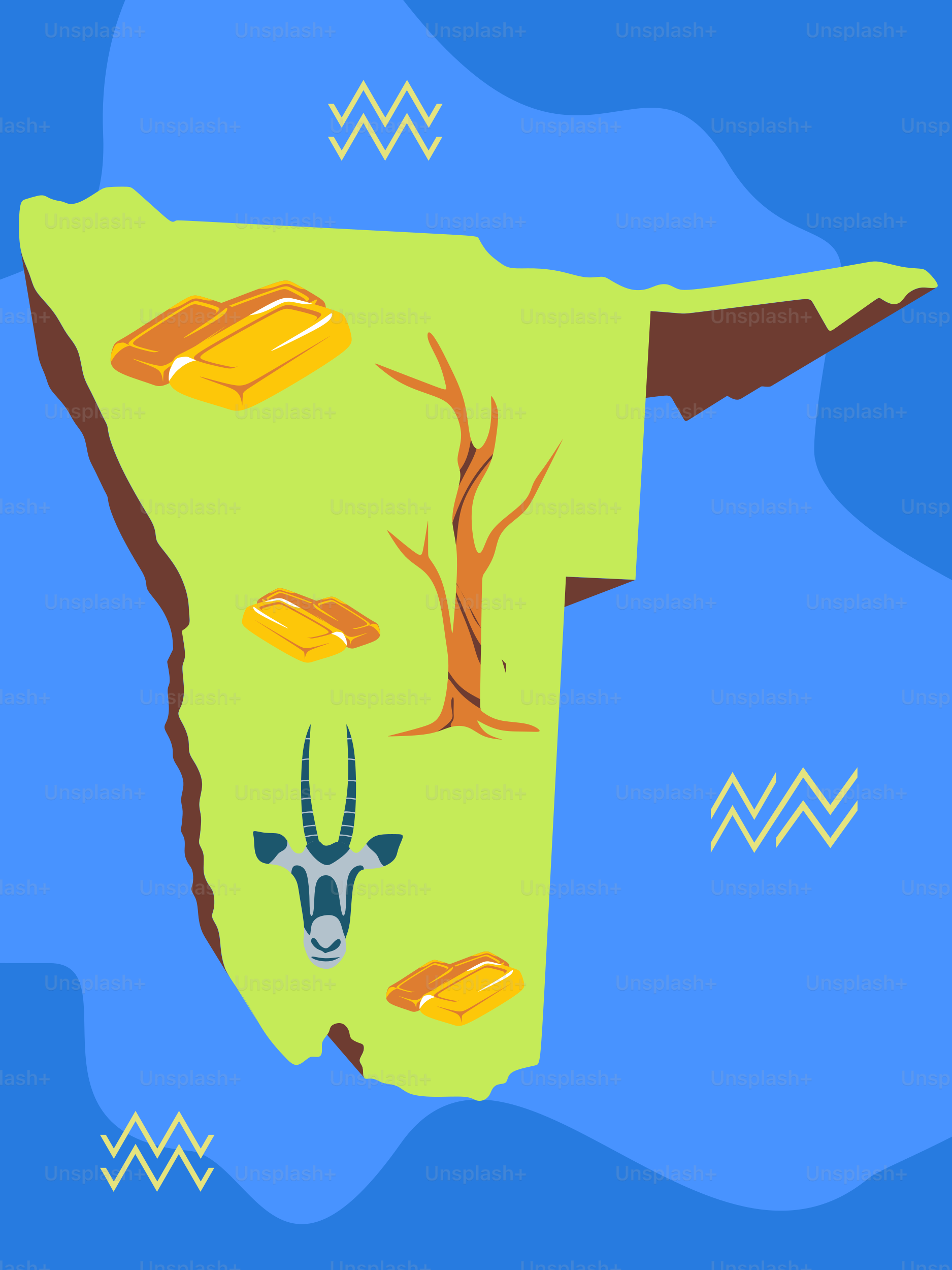 A map of the state of minnesota with a deer head on it