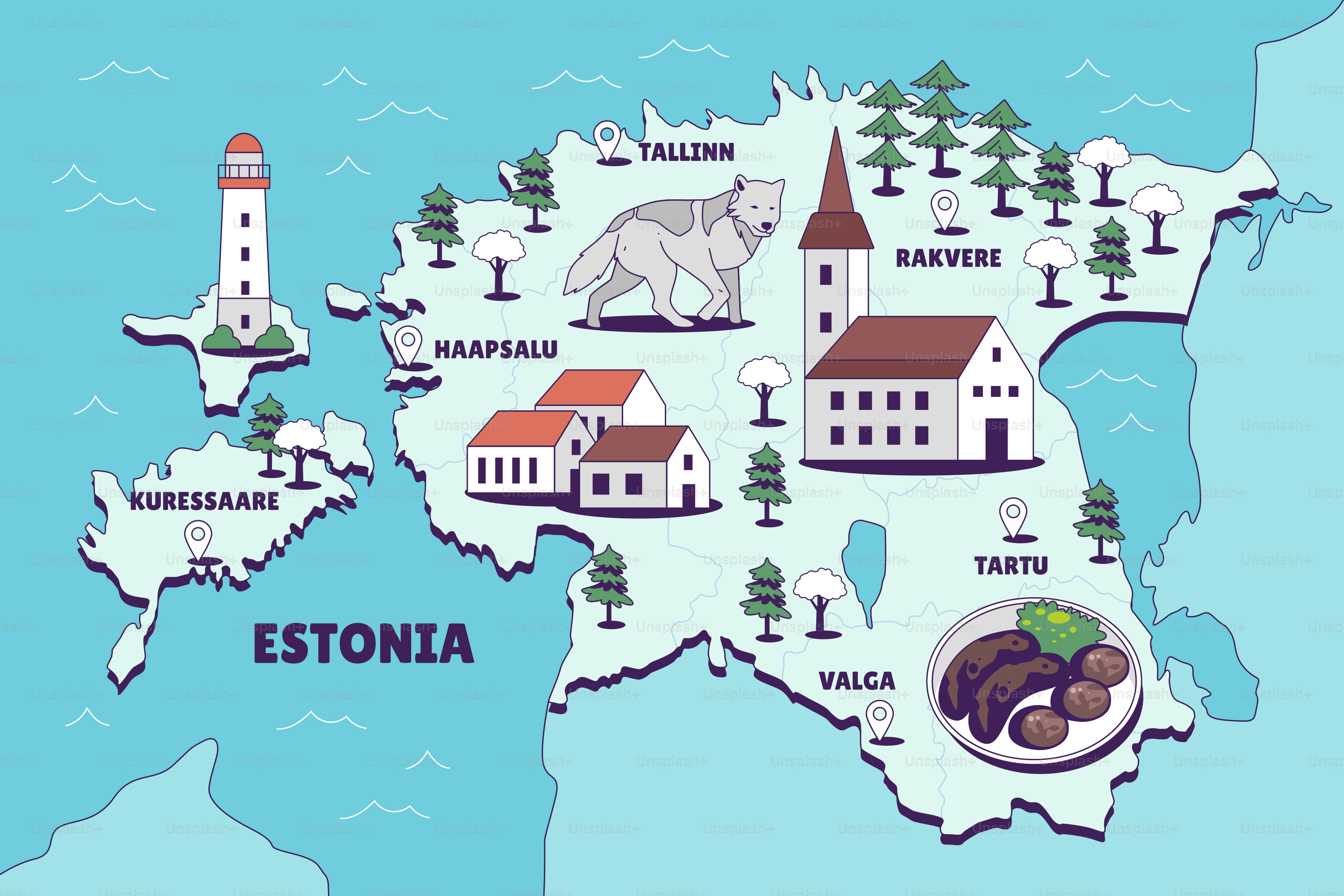 Eine Karte des Landes Kroatien