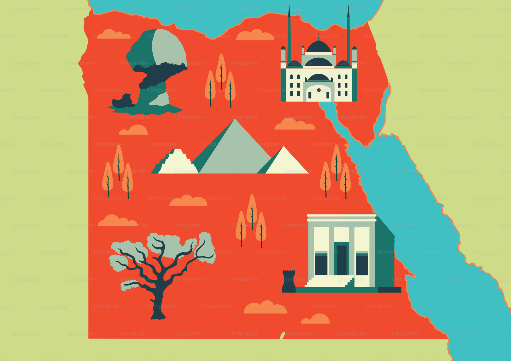 A map of the state of utah with buildings and trees