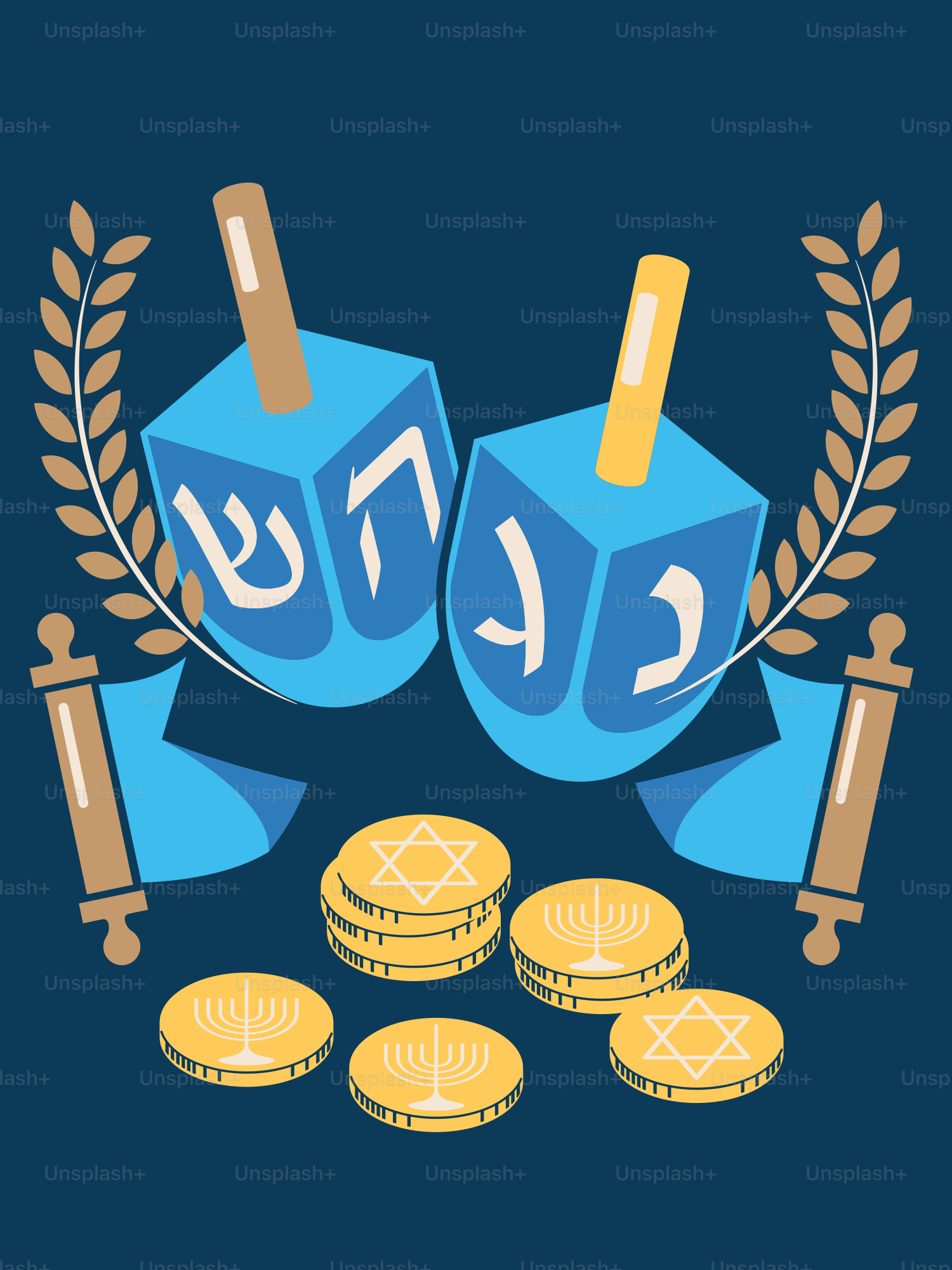 A pile of gold coins next to two dices