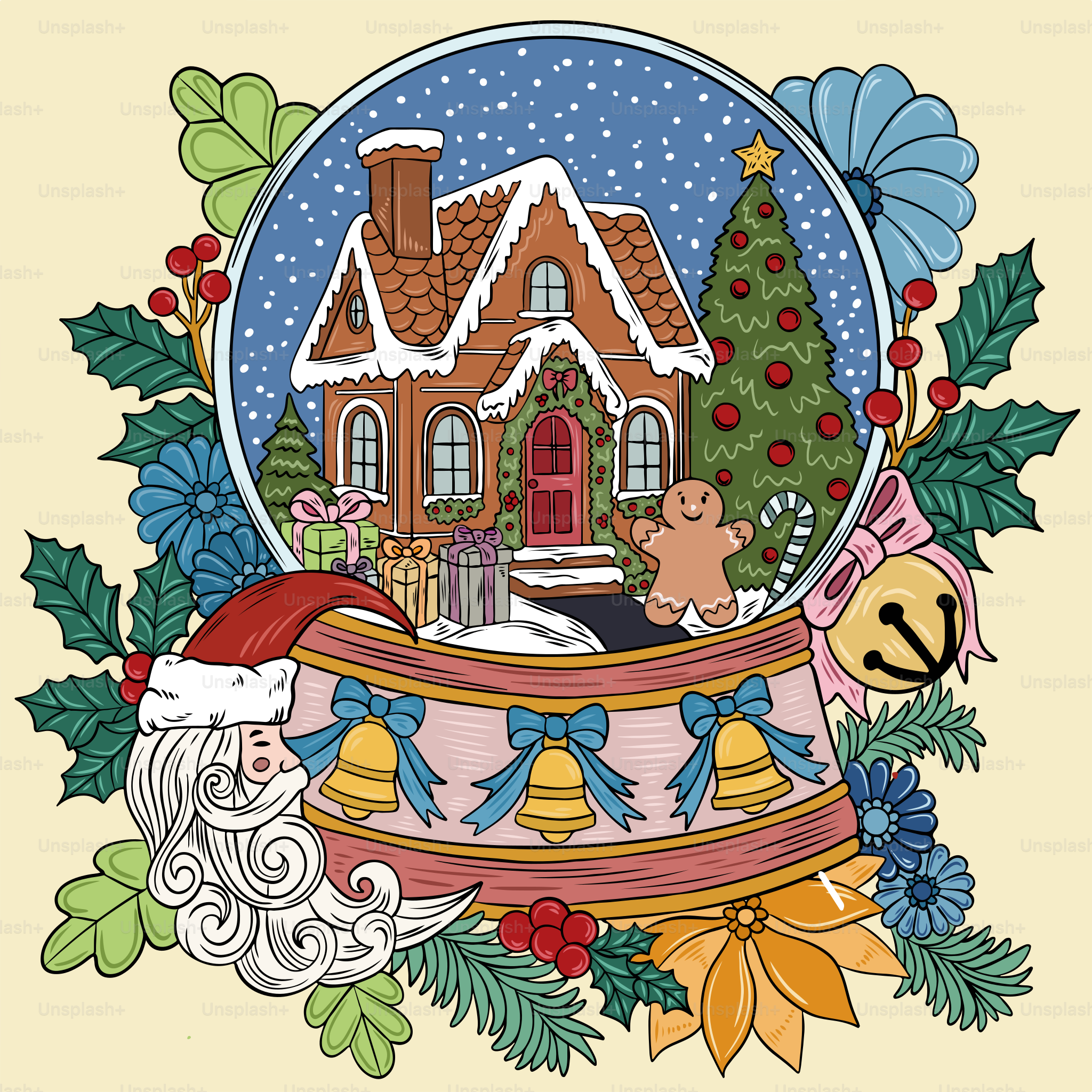 A snow globe with a christmas scene inside of it