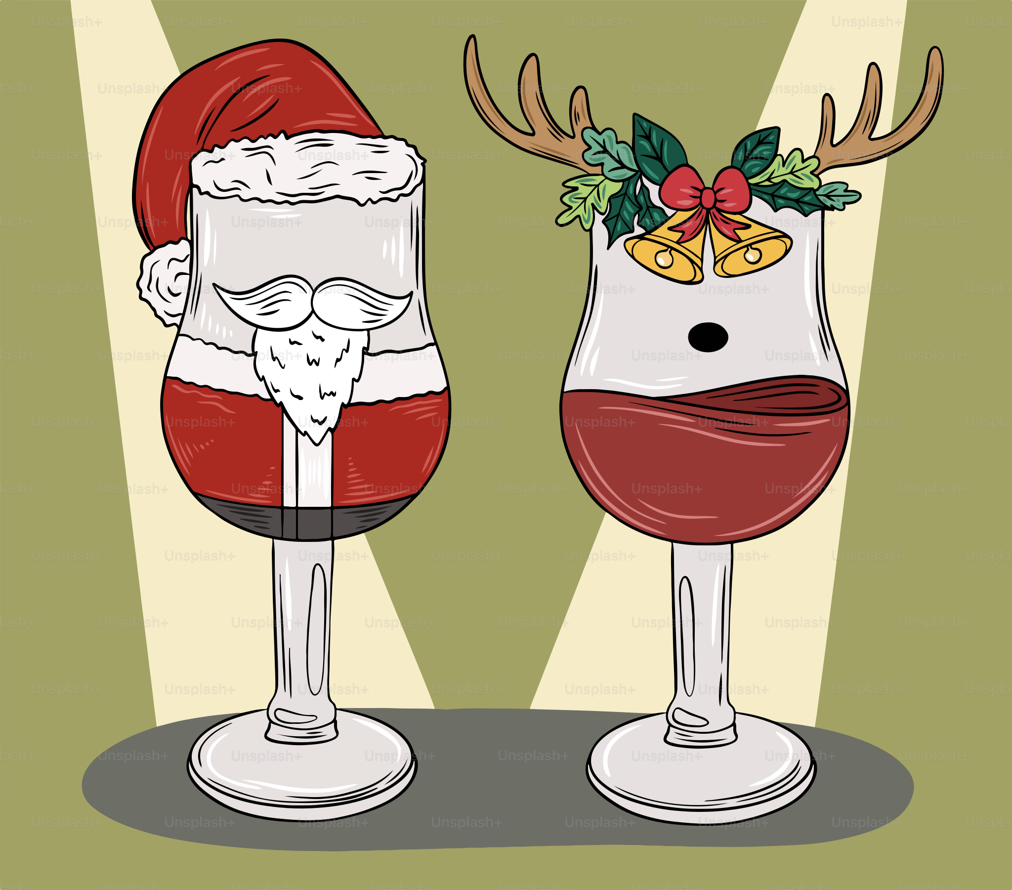 Un paio di bicchieri di vino uno accanto all'altro