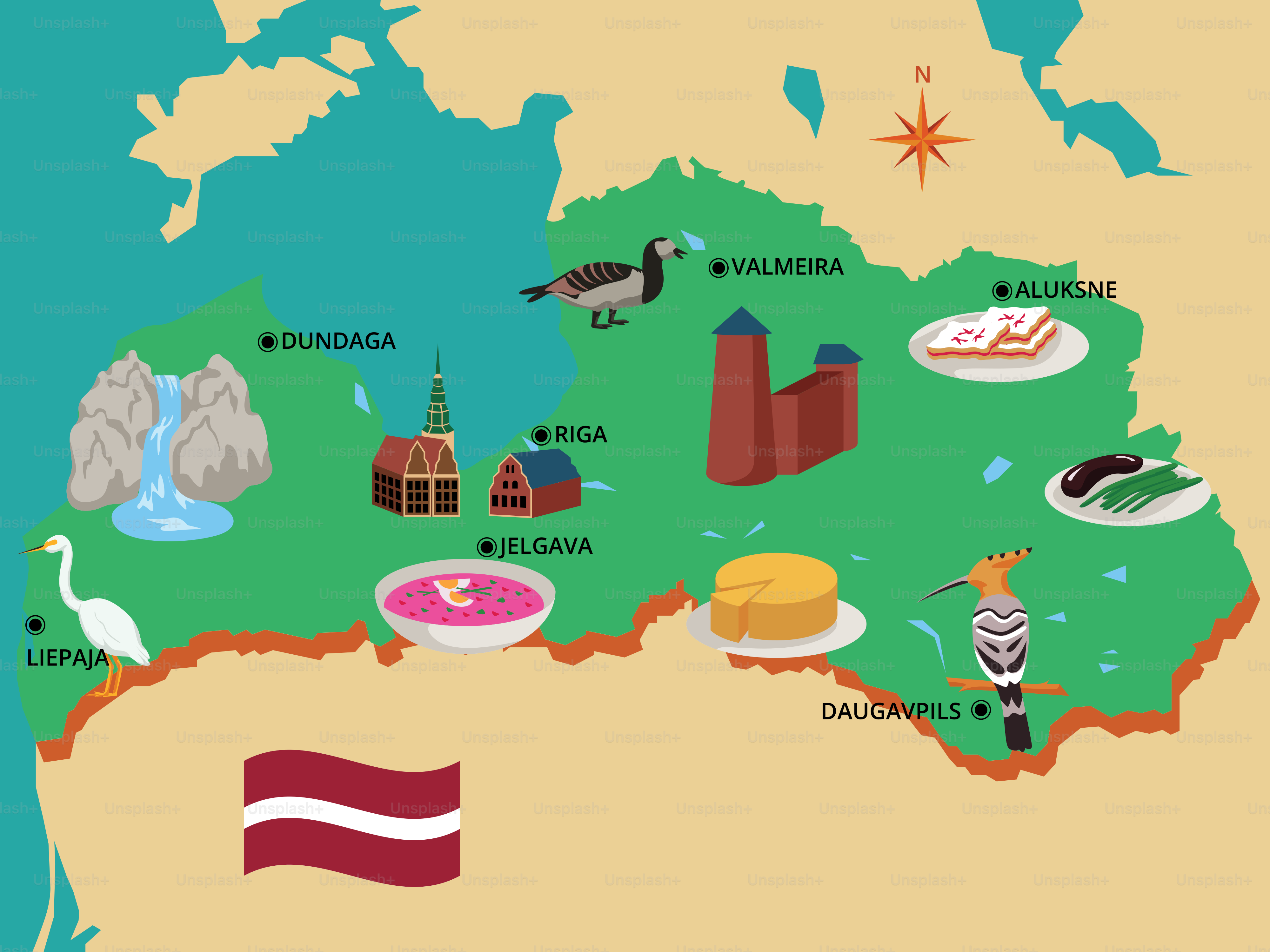 A map of australia with all the main attractions