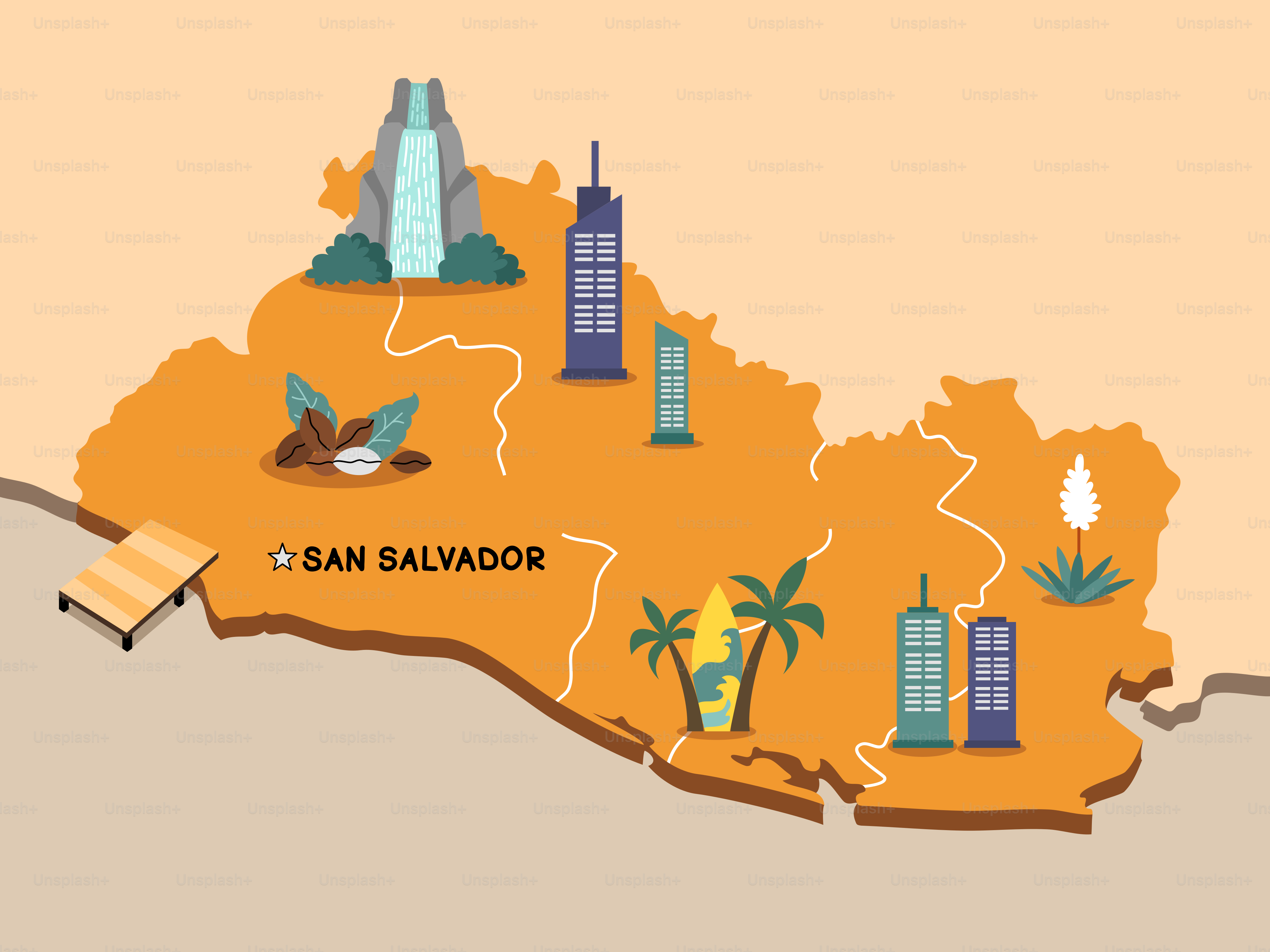 A map of the state of san salvador
