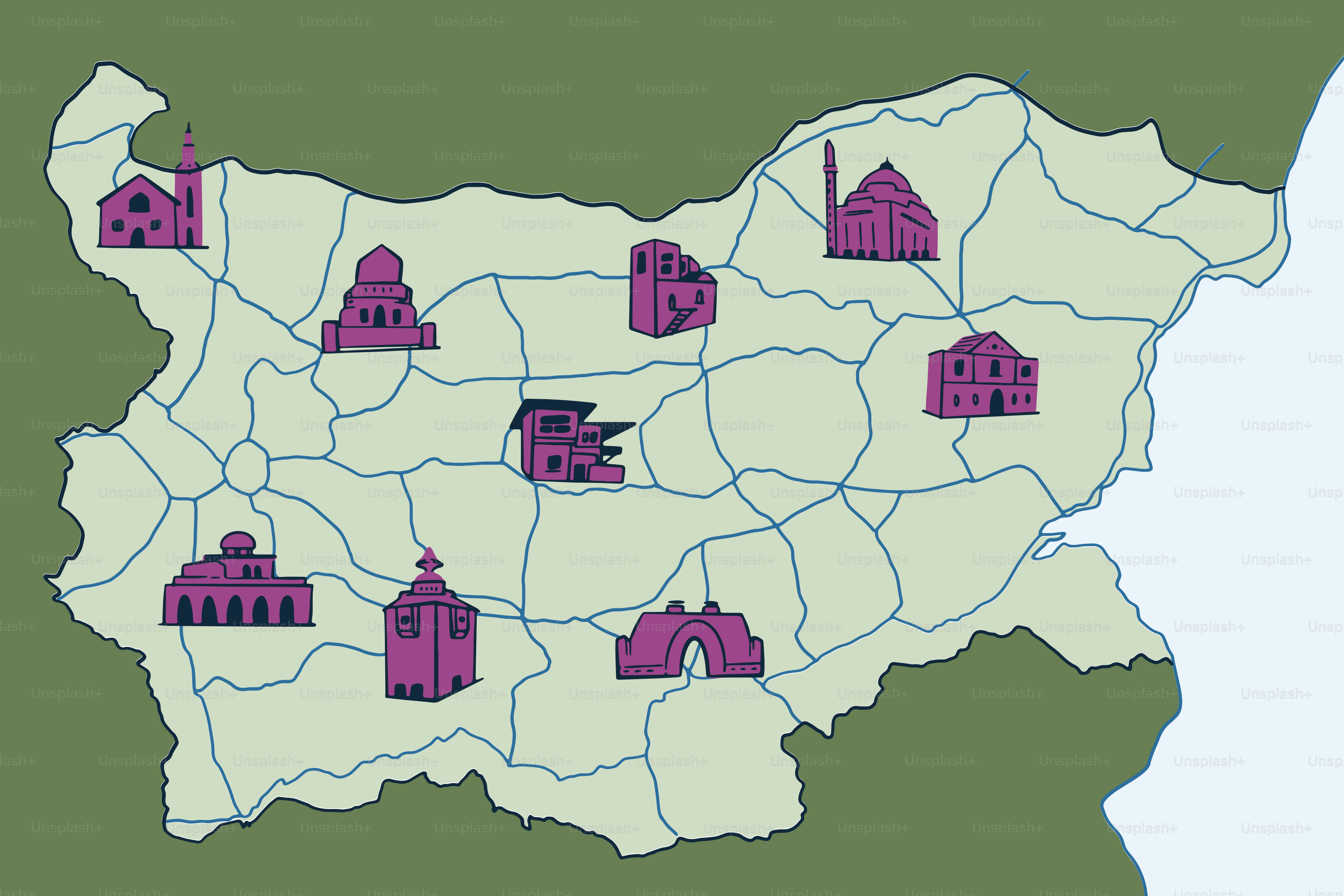 A map of a city with a lot of buildings