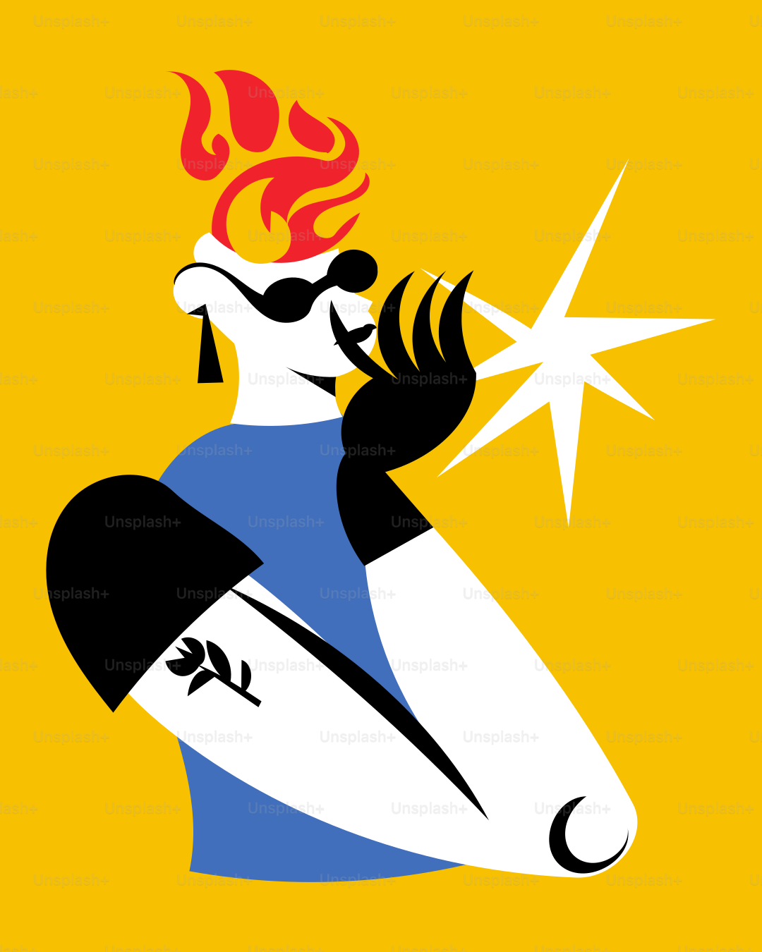 A picture of a man with a star on his head