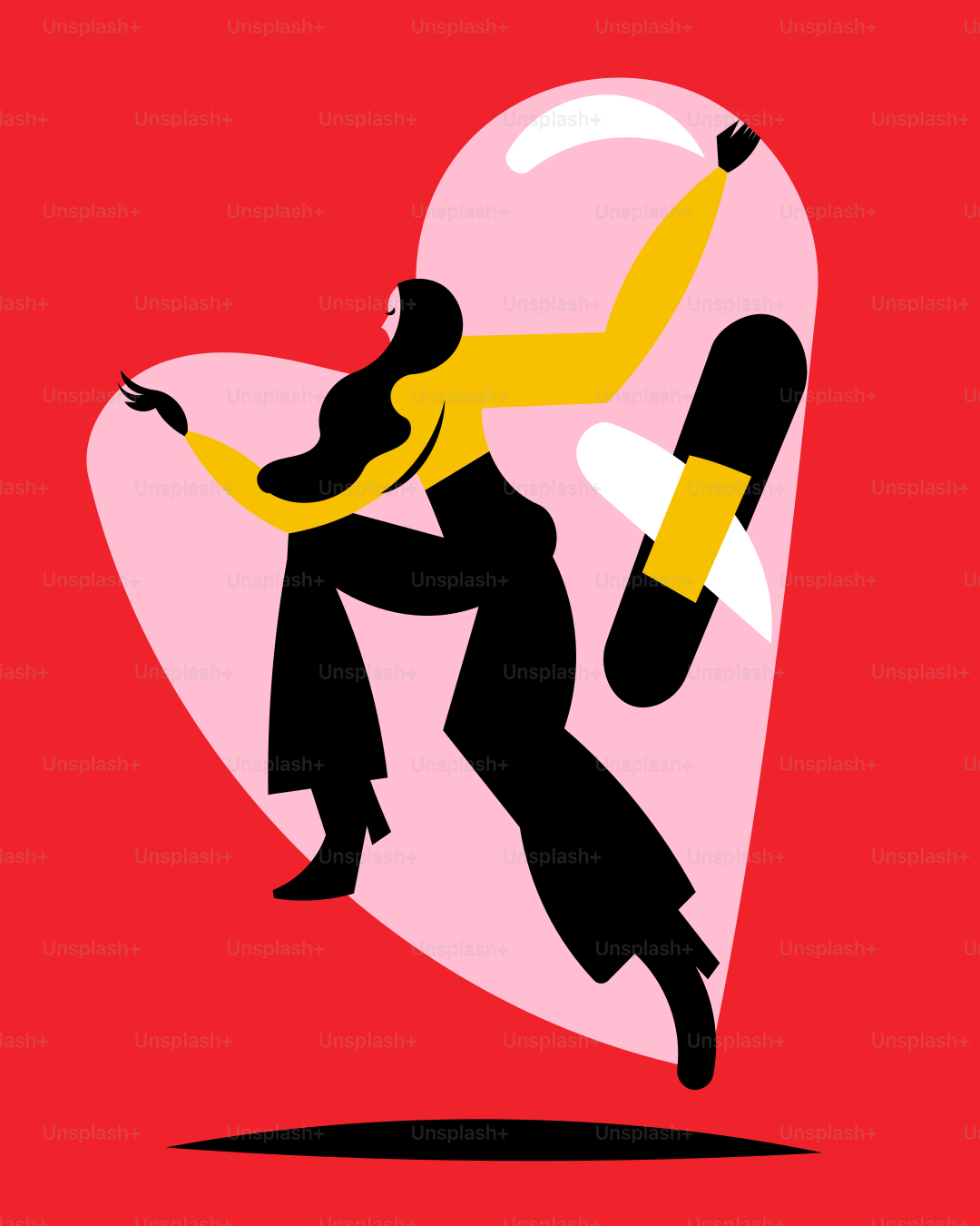 Eine Frau, die ein Snowboard in der Hand hält