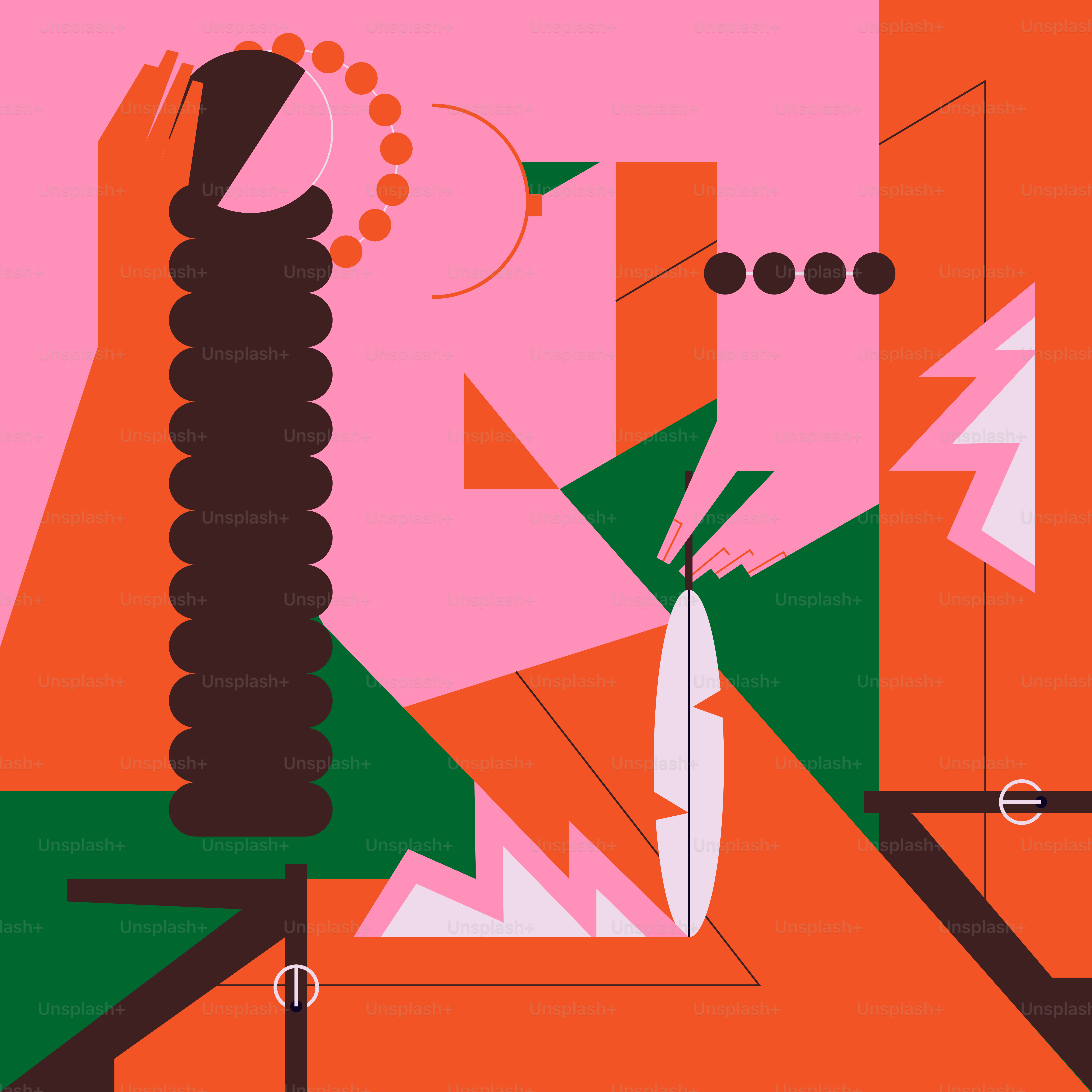 A painting of a woman in a pink room