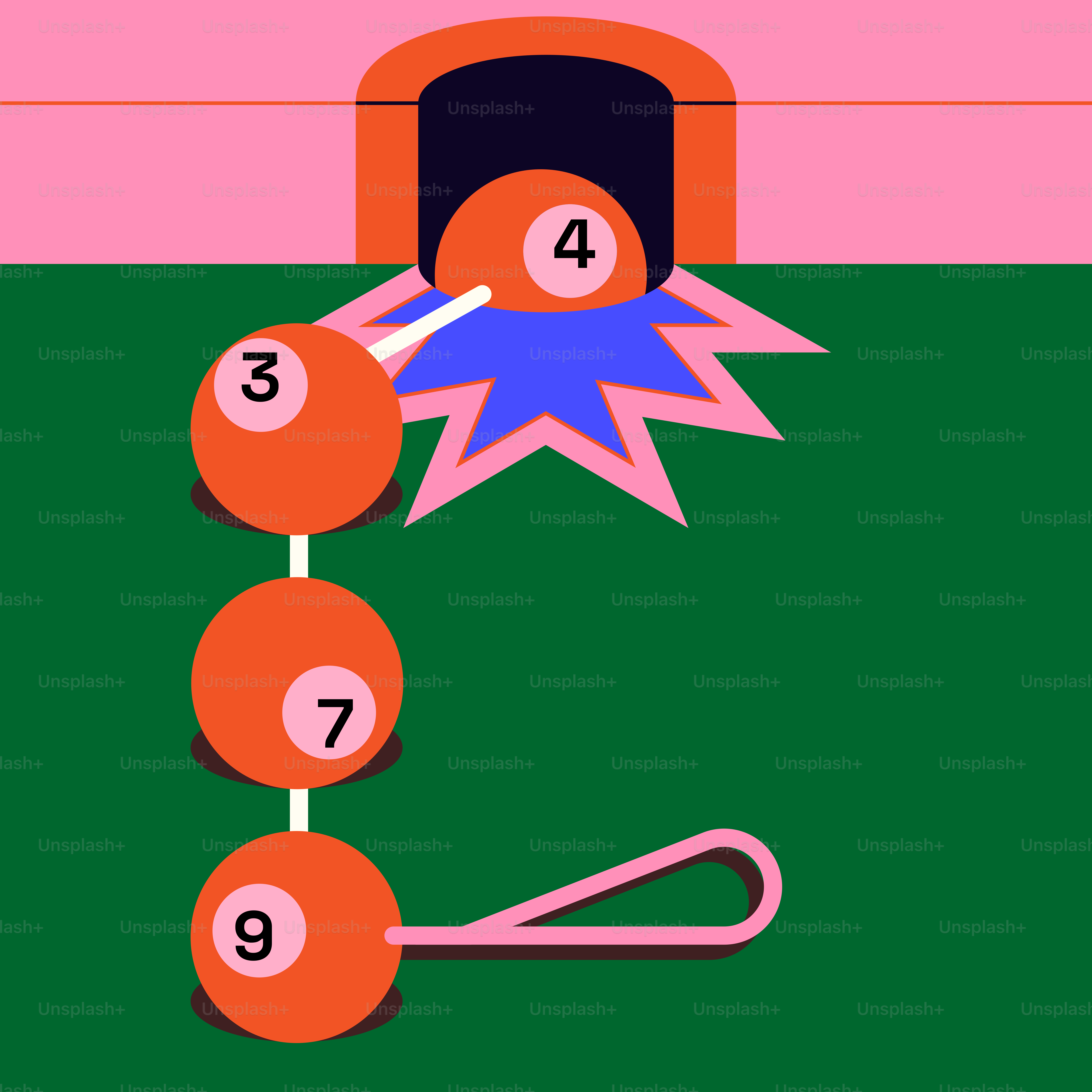 Une image d’un jeu avec des balles et une paire de ciseaux