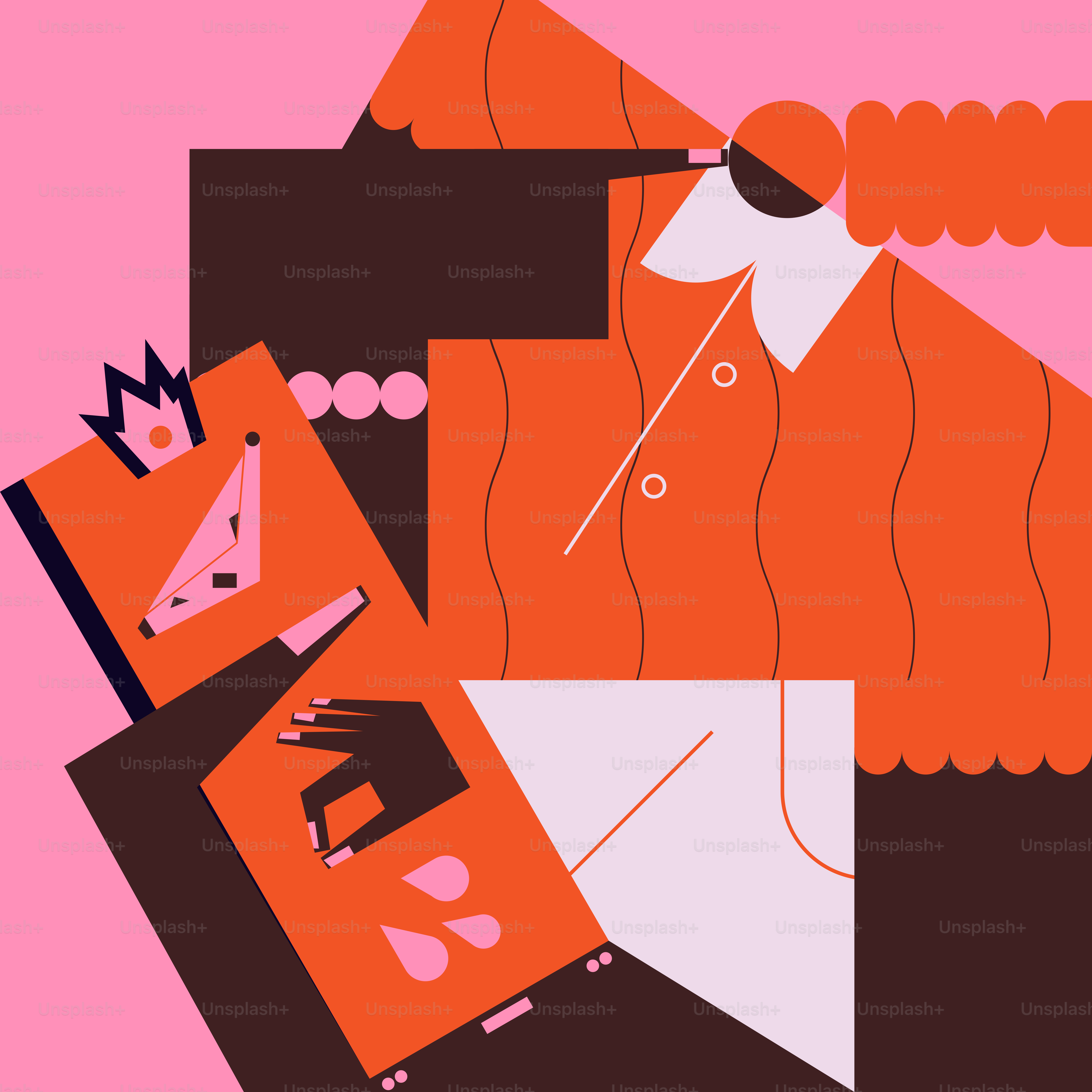 Uno sfondo rosa con l'immagine di un uomo in giacca e cravata