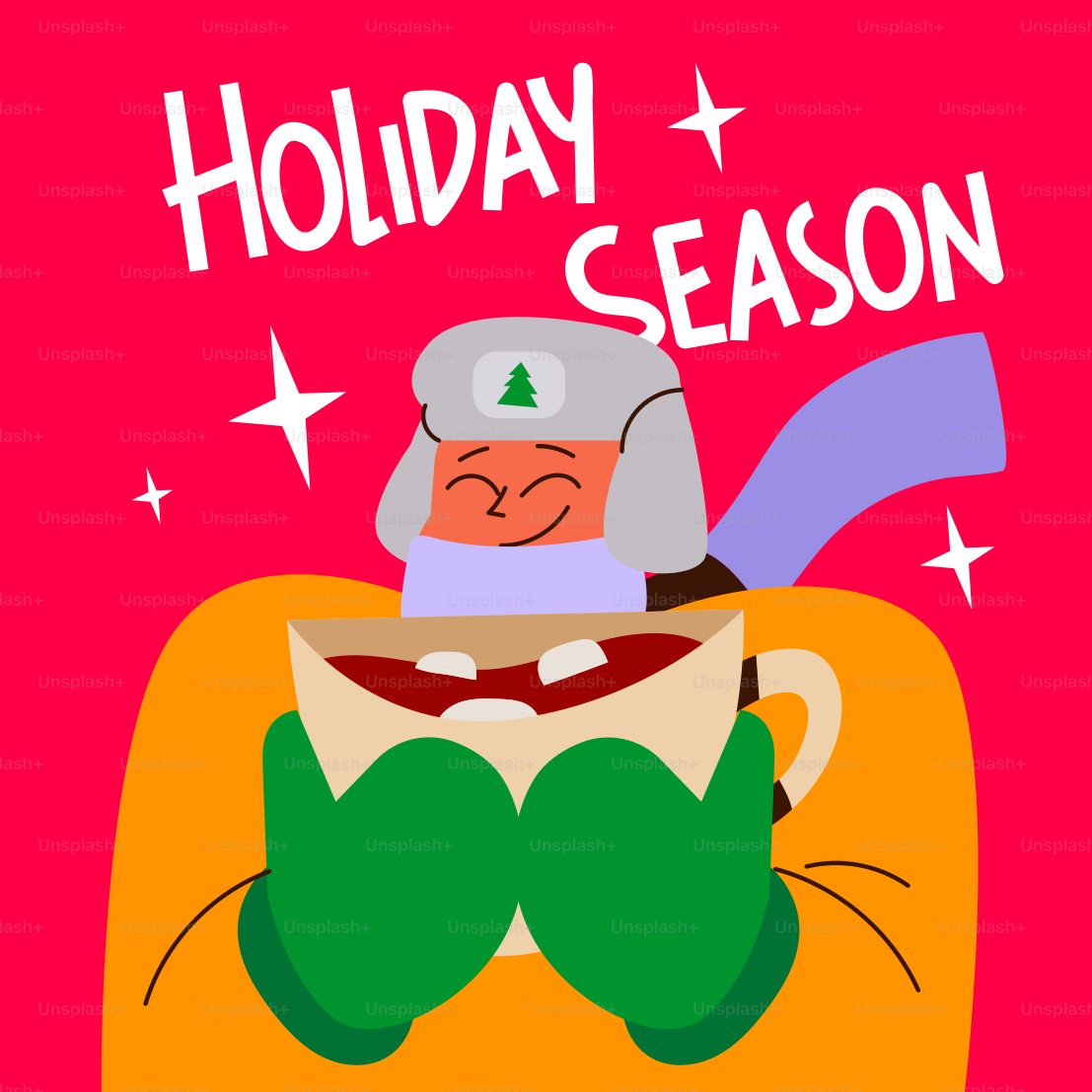 A picture of a cartoon character holding a cup