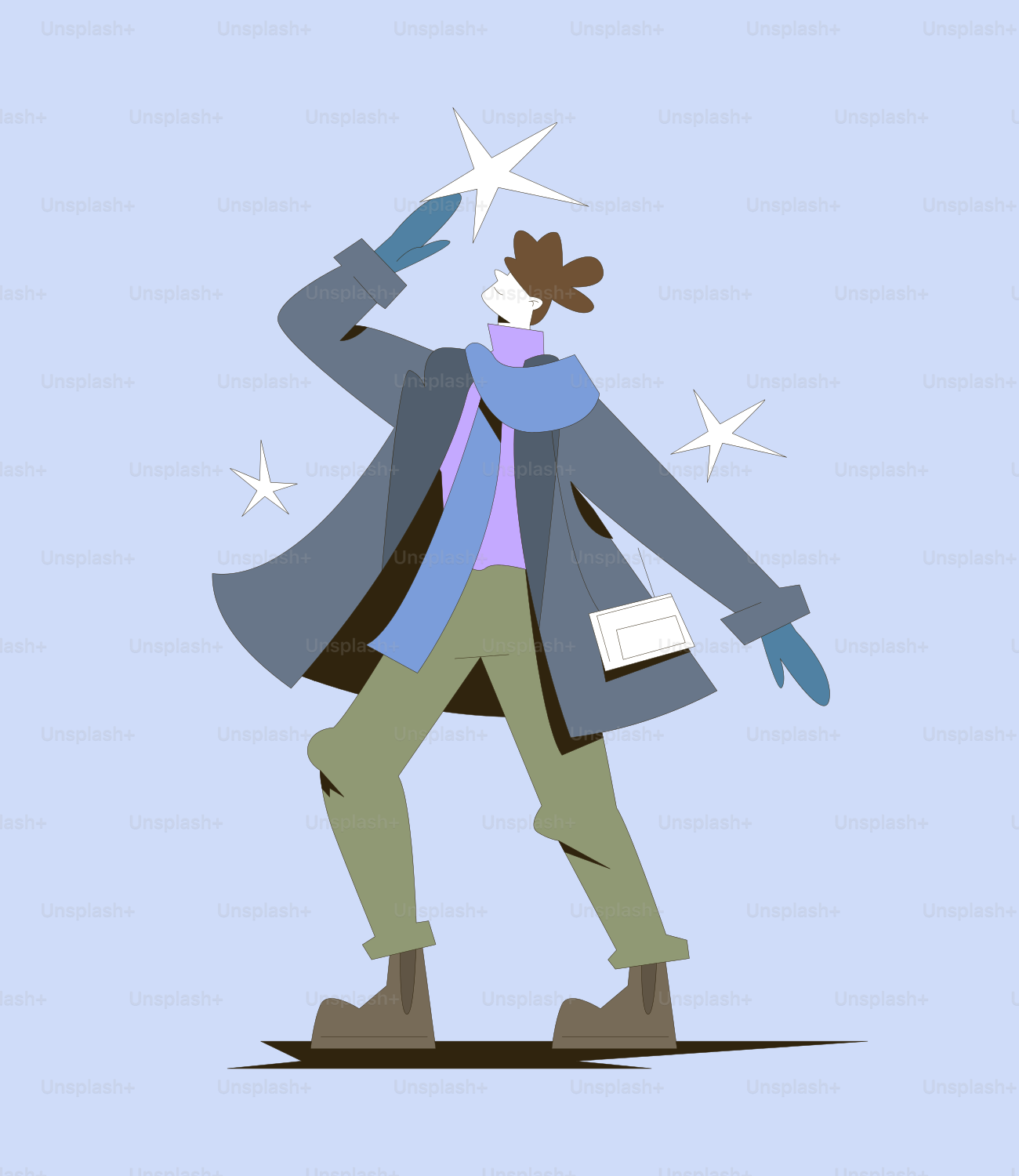 A man in a coat and scarf is walking