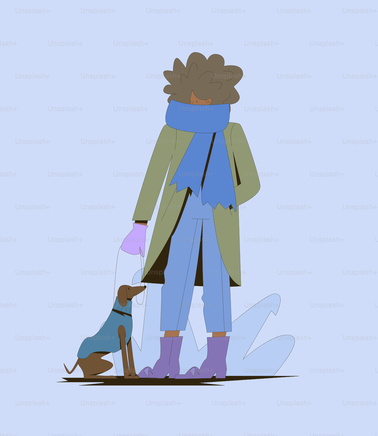Une personne avec un chien en laisse