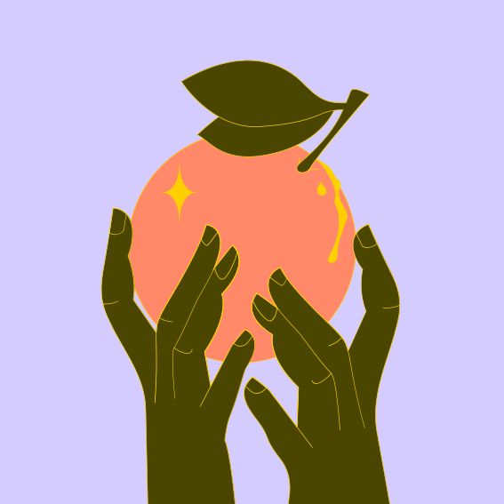 Due mani che tengono un globo con un berretto di laurea sopra