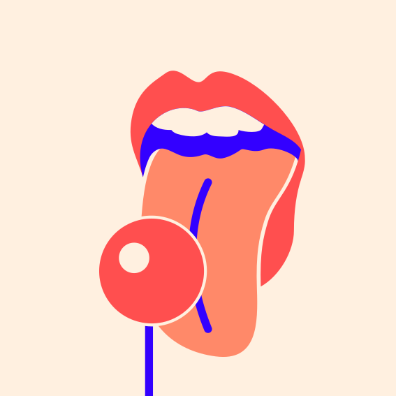 Un disegno delle labbra e della lingua di una donna