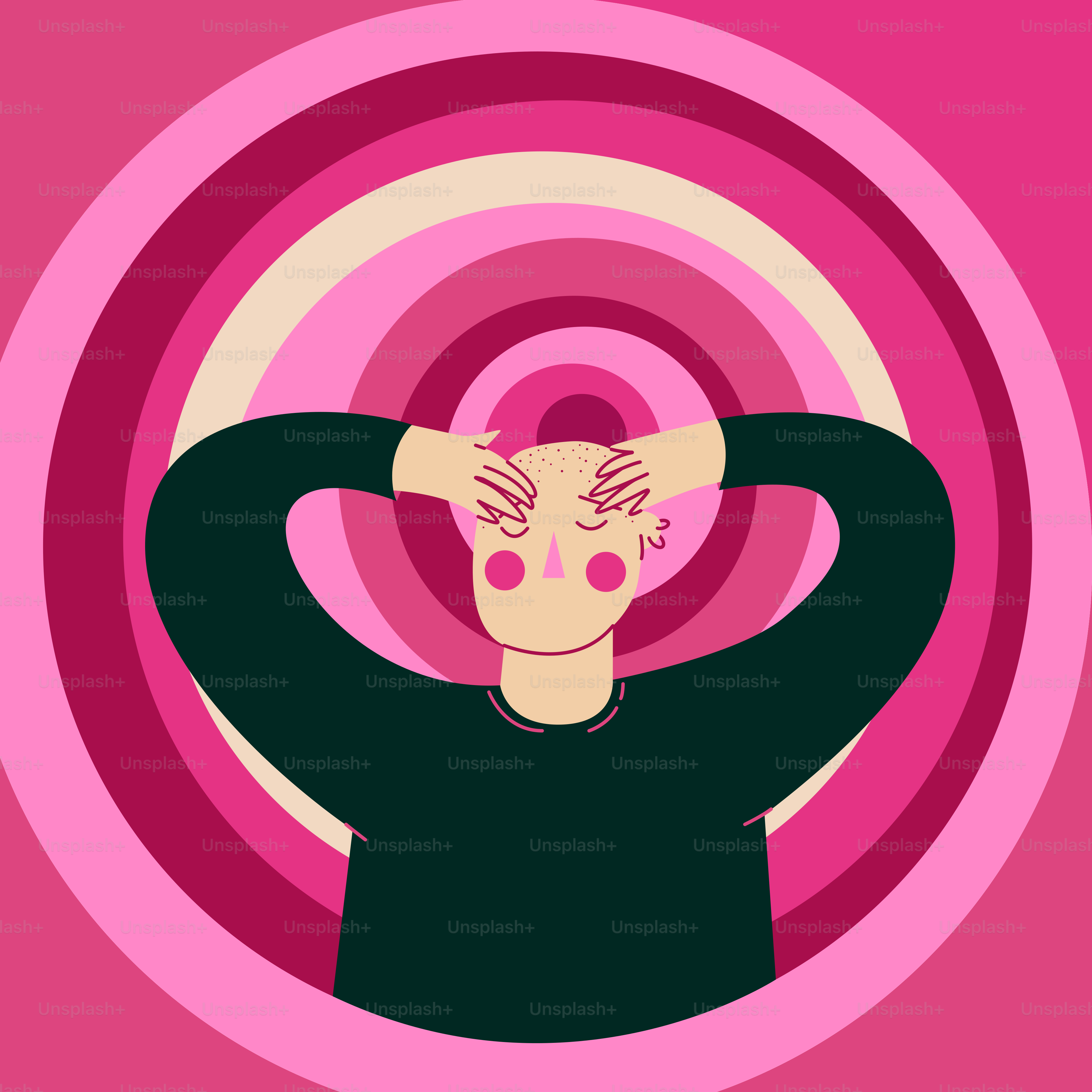 Un uomo con le mani sulla testa