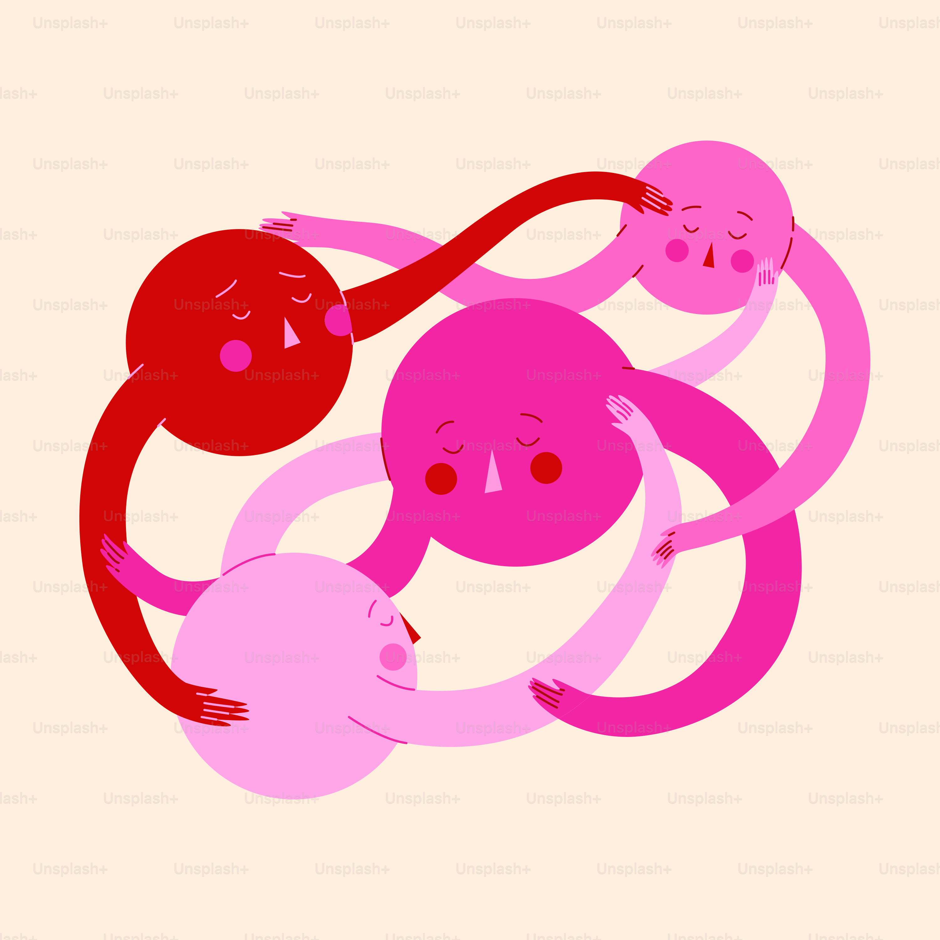 A couple of people holding hands in a circle