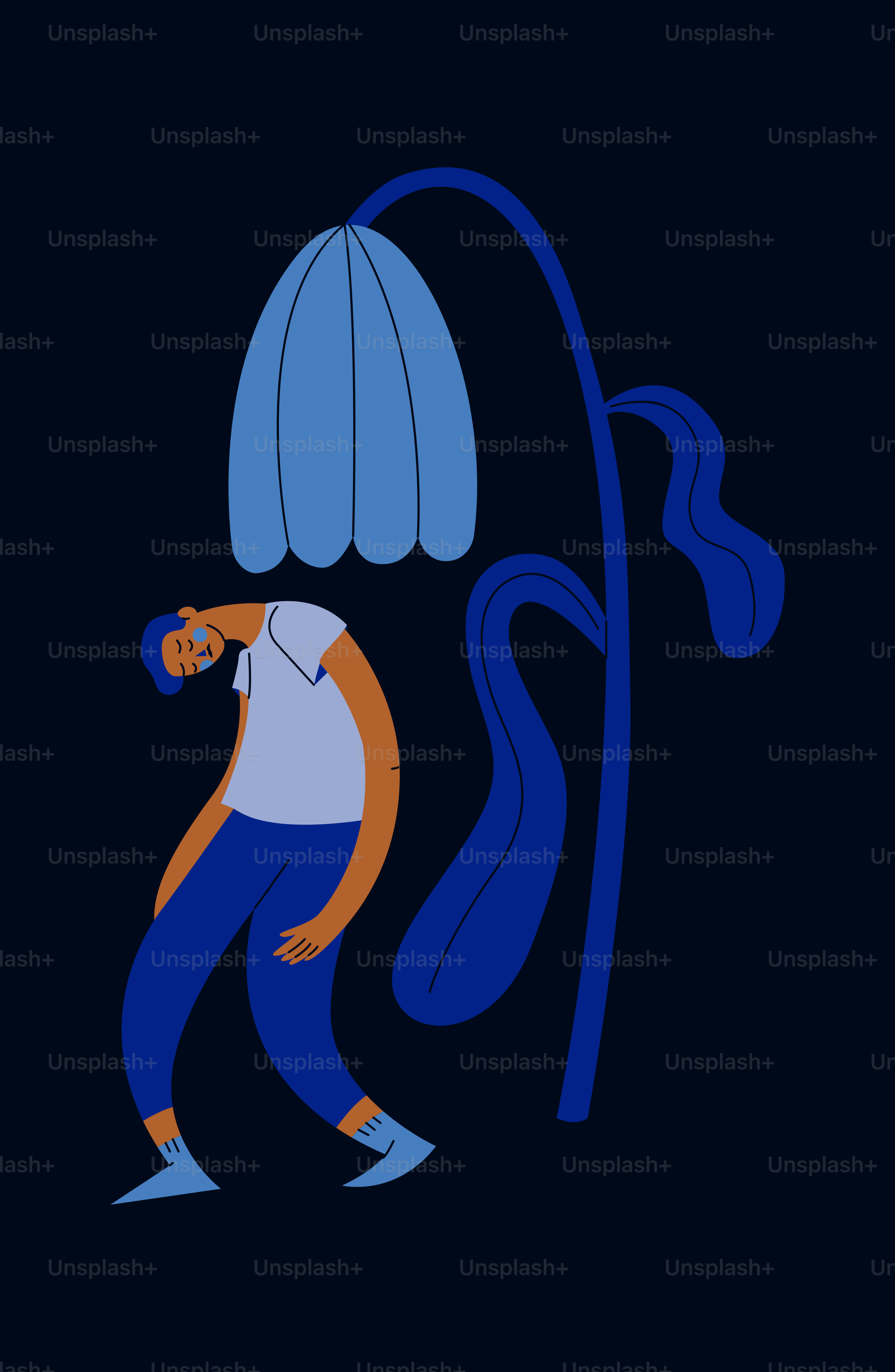 Un uomo che cammina con un ombrello in testa vettoriale – Immagine di  Sfondo scuro su Unsplash, image size:3000x4596