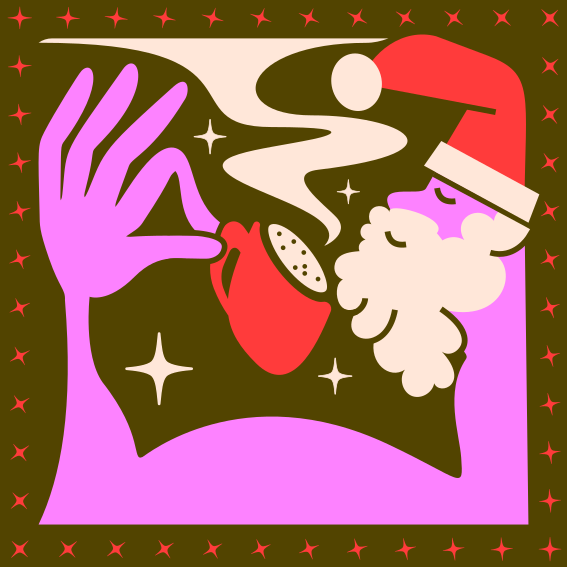 Une photo d’un homme avec un chapeau de père Noël