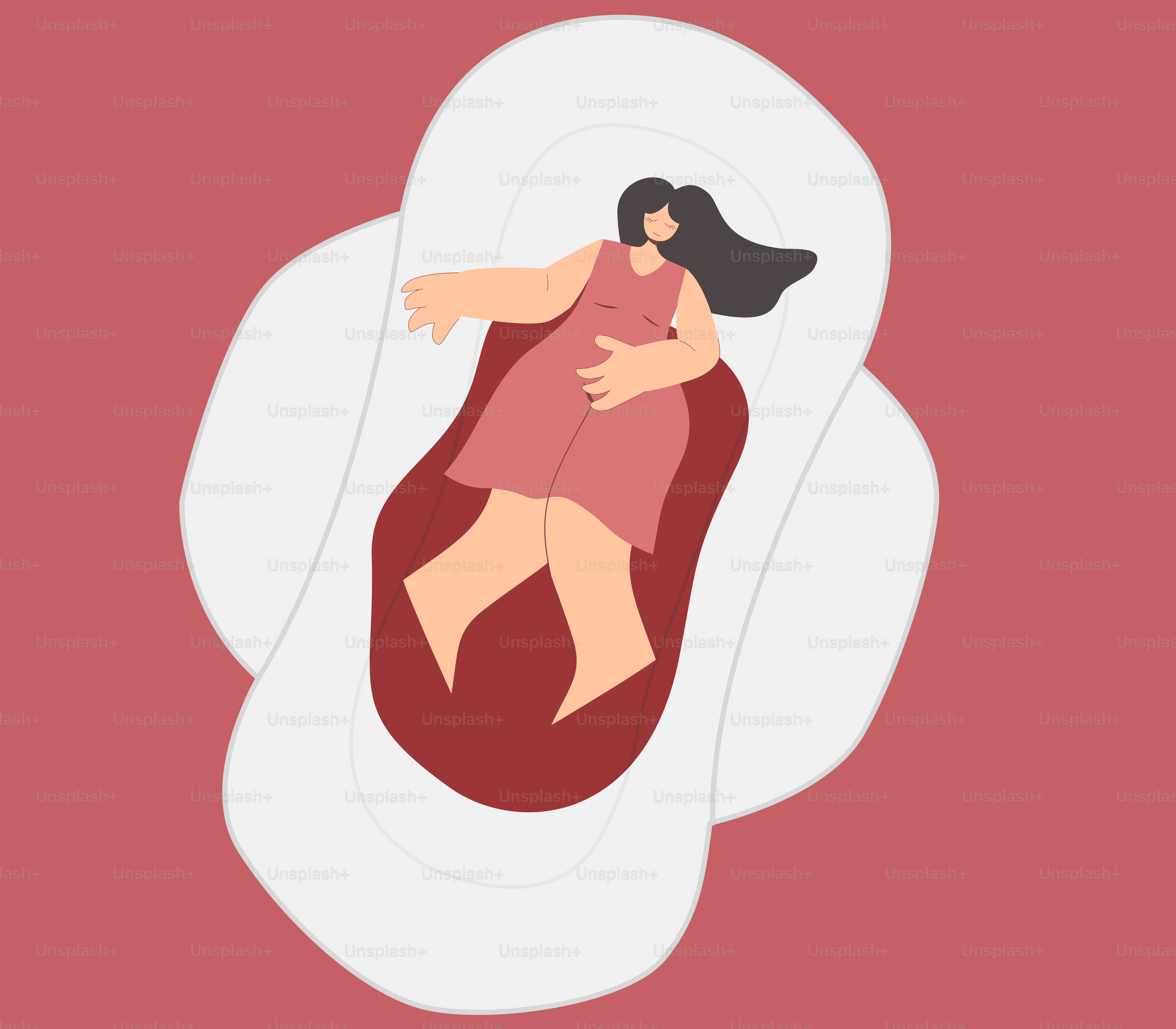 A woman is sleeping on a bean bag