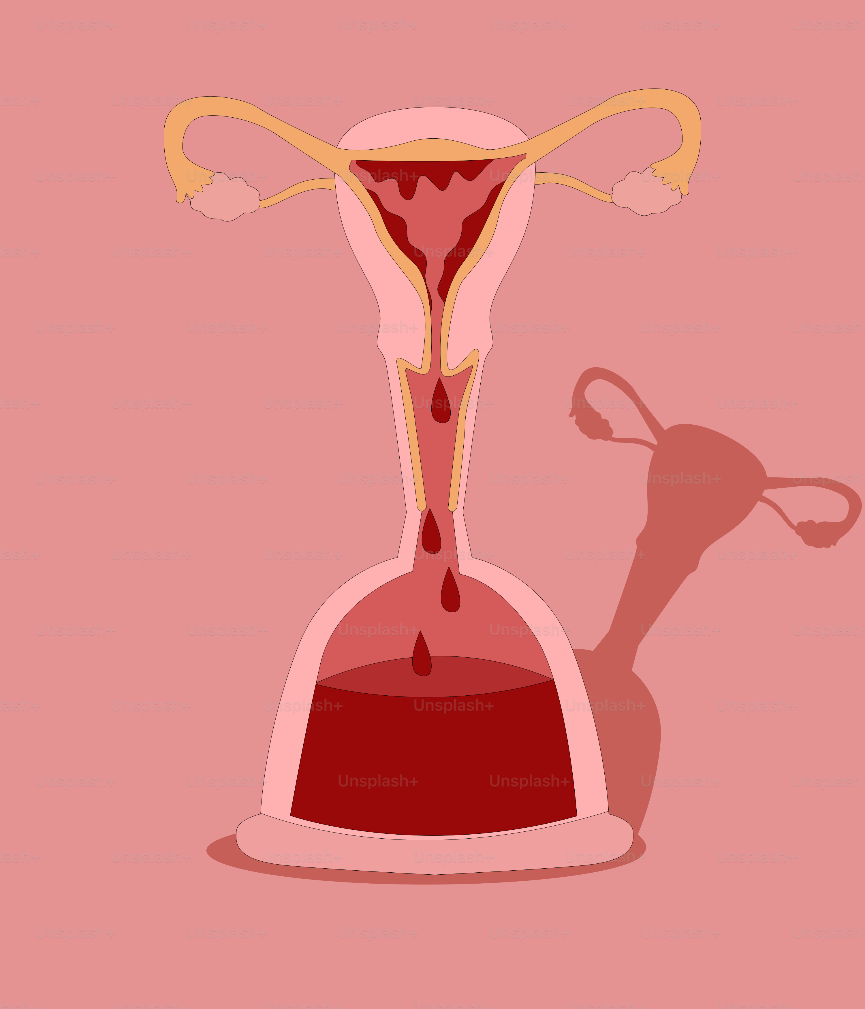 A pink vase with a red liquid pouring out of it