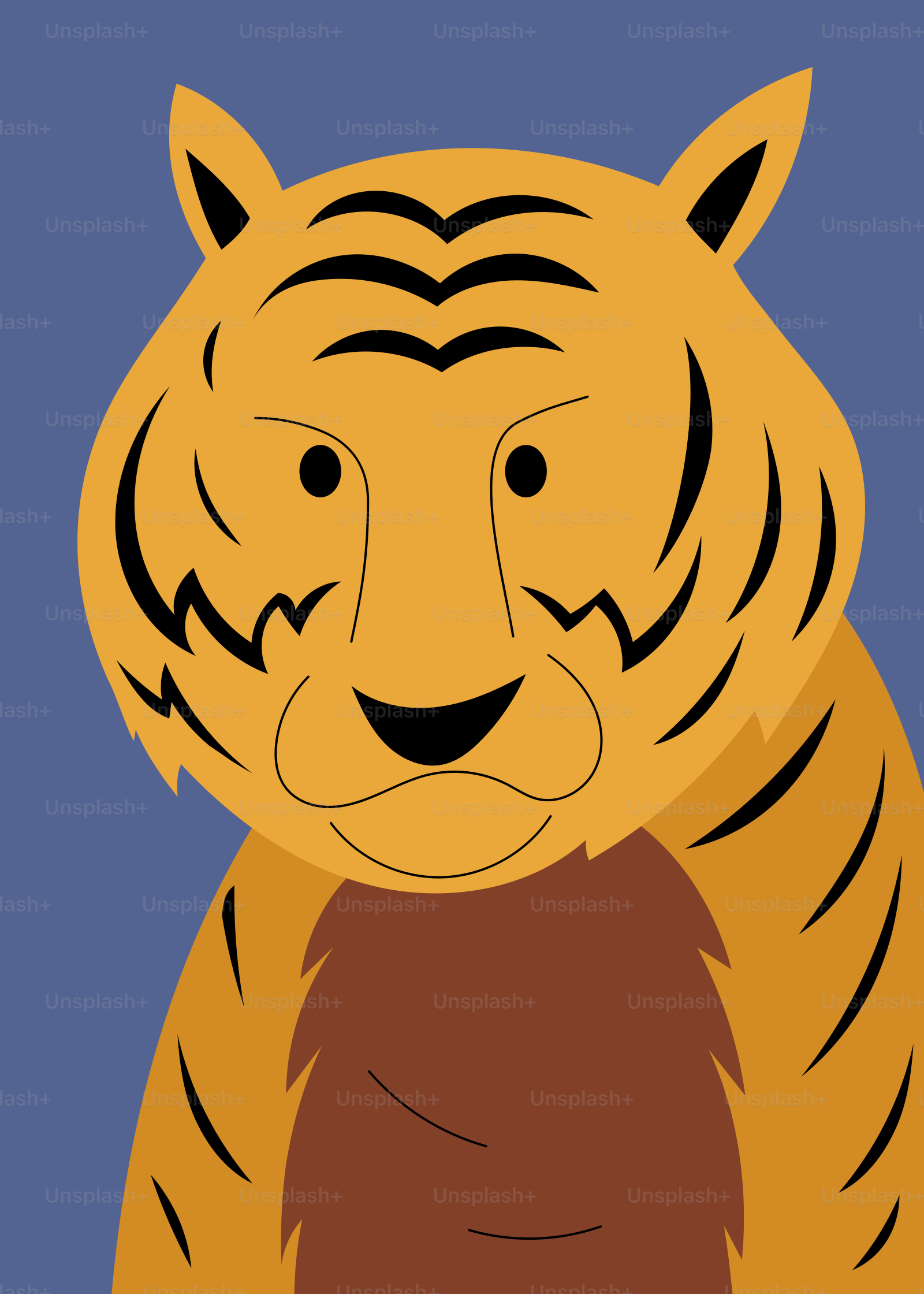 Ein Bild eines Tigers auf blauem Hintergrund