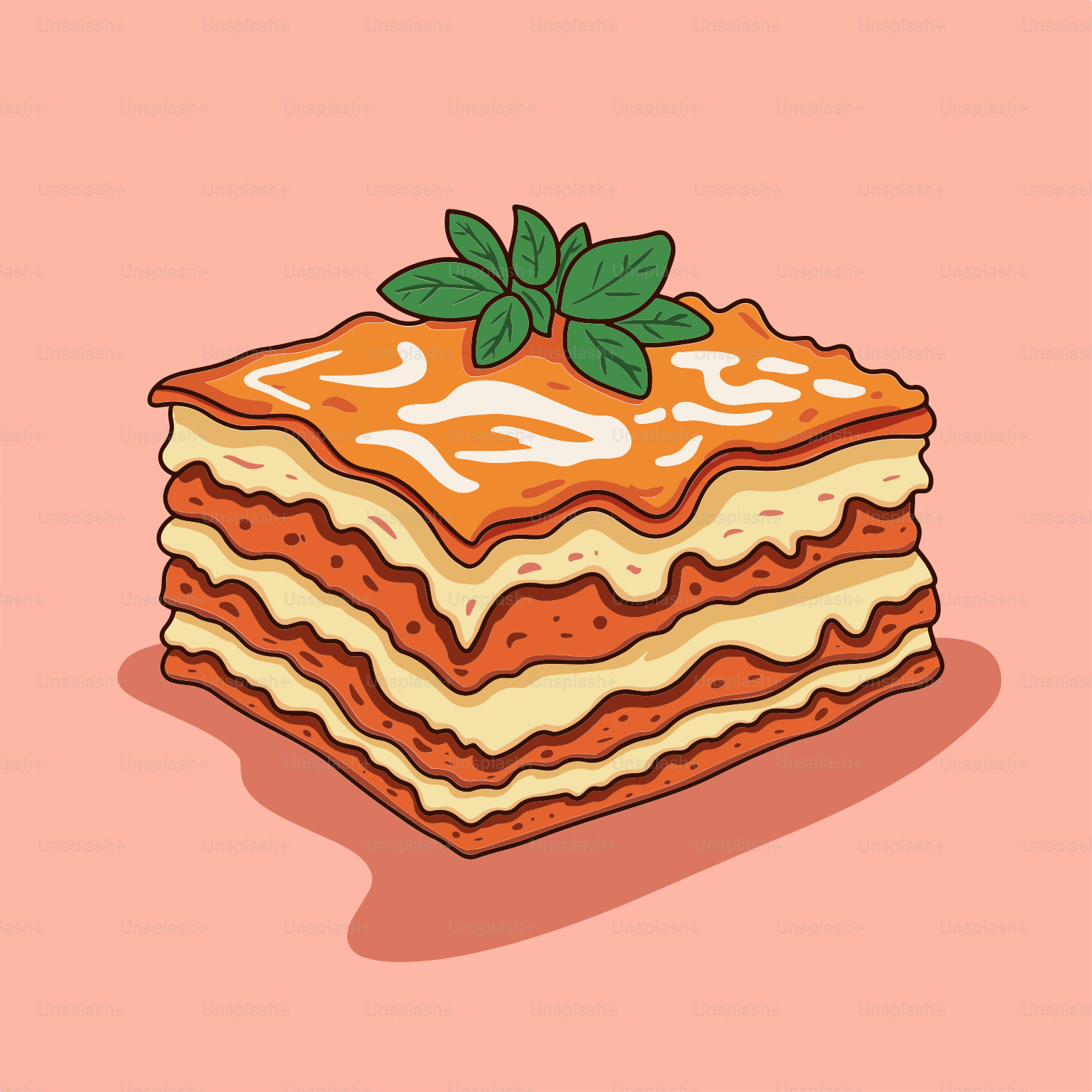 A piece of cake with a green leaf on top