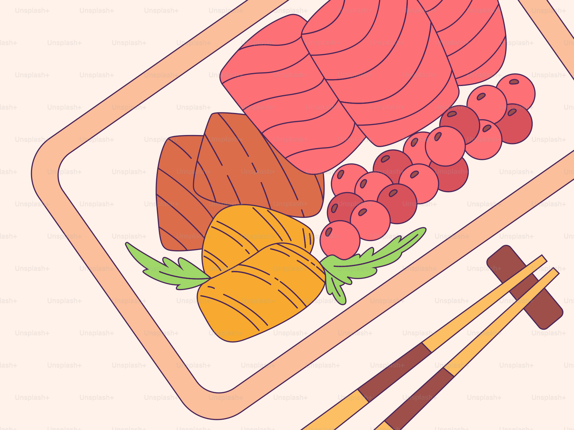 A plate of food with chopsticks and chopsticks next to it