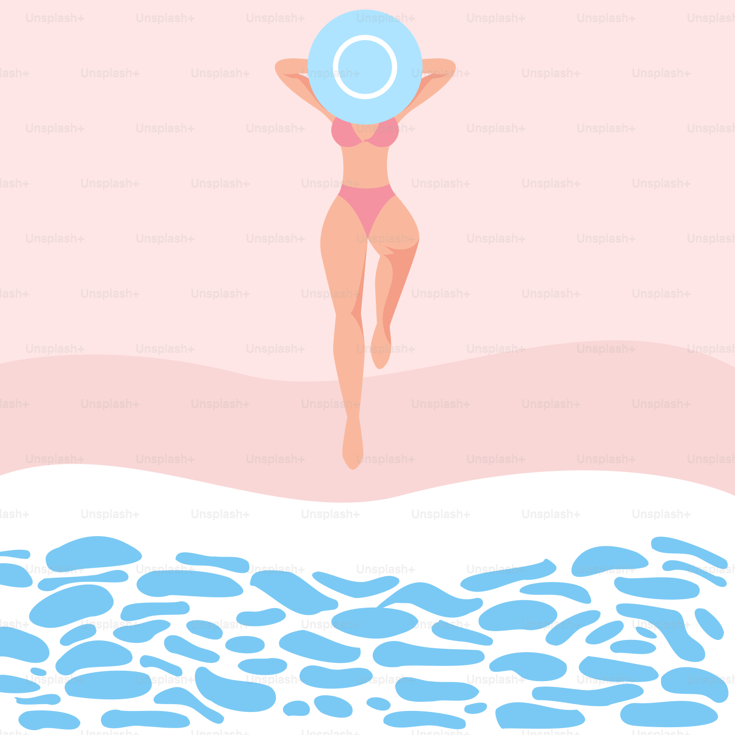 A woman in a bikini standing in the water