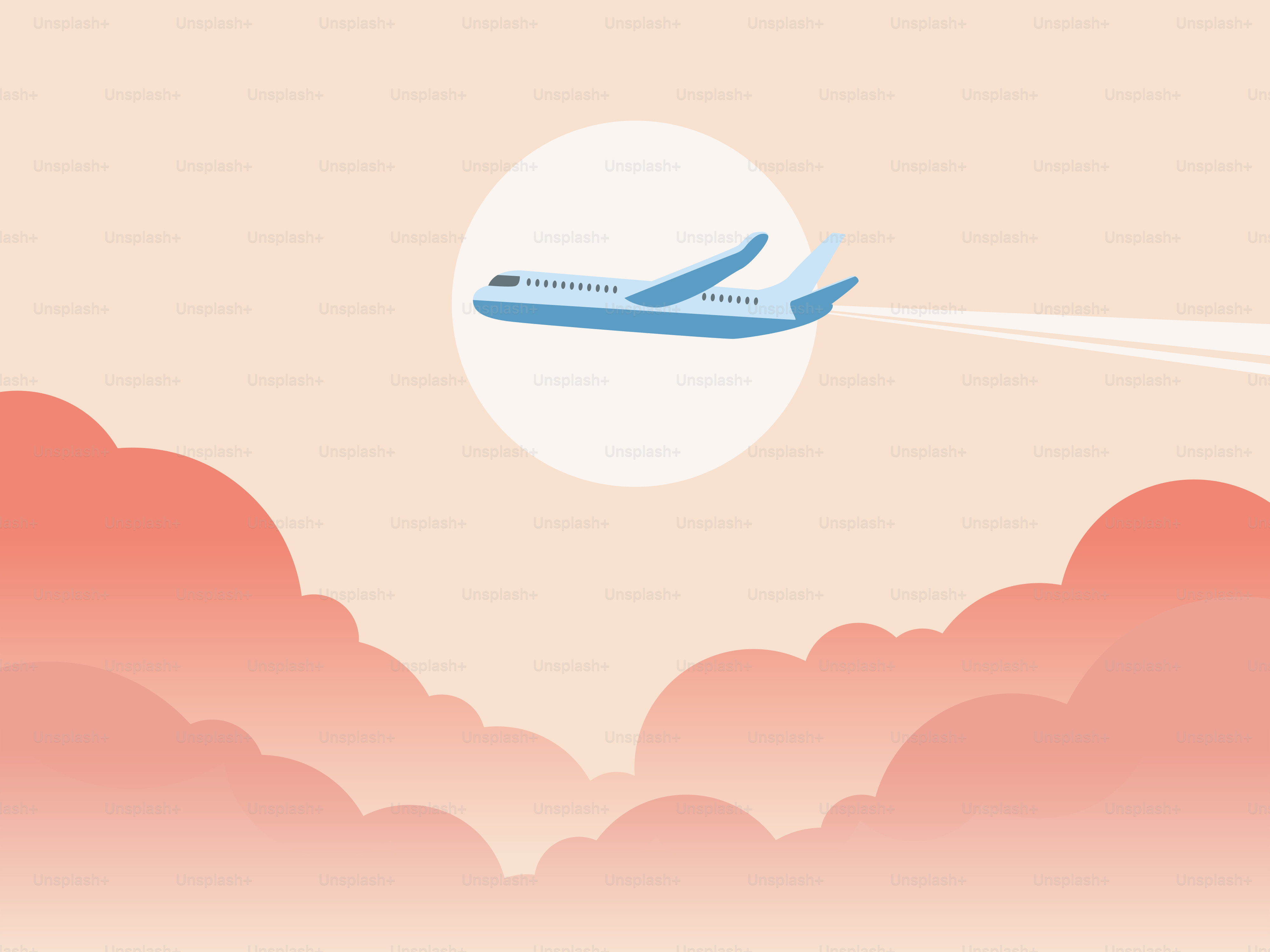 An airplane is flying through the sky with clouds