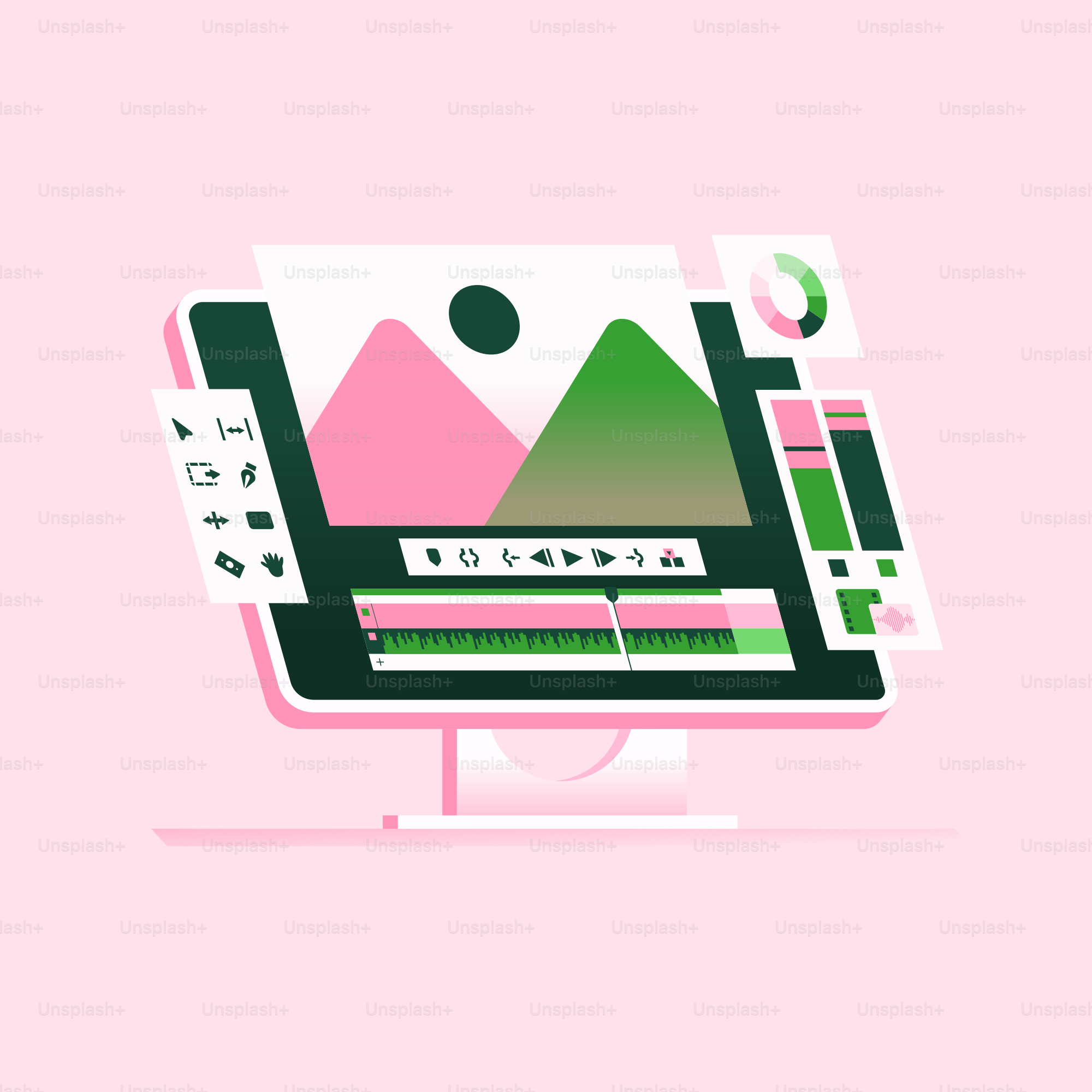 A flat screen TV sitting on top of a desk