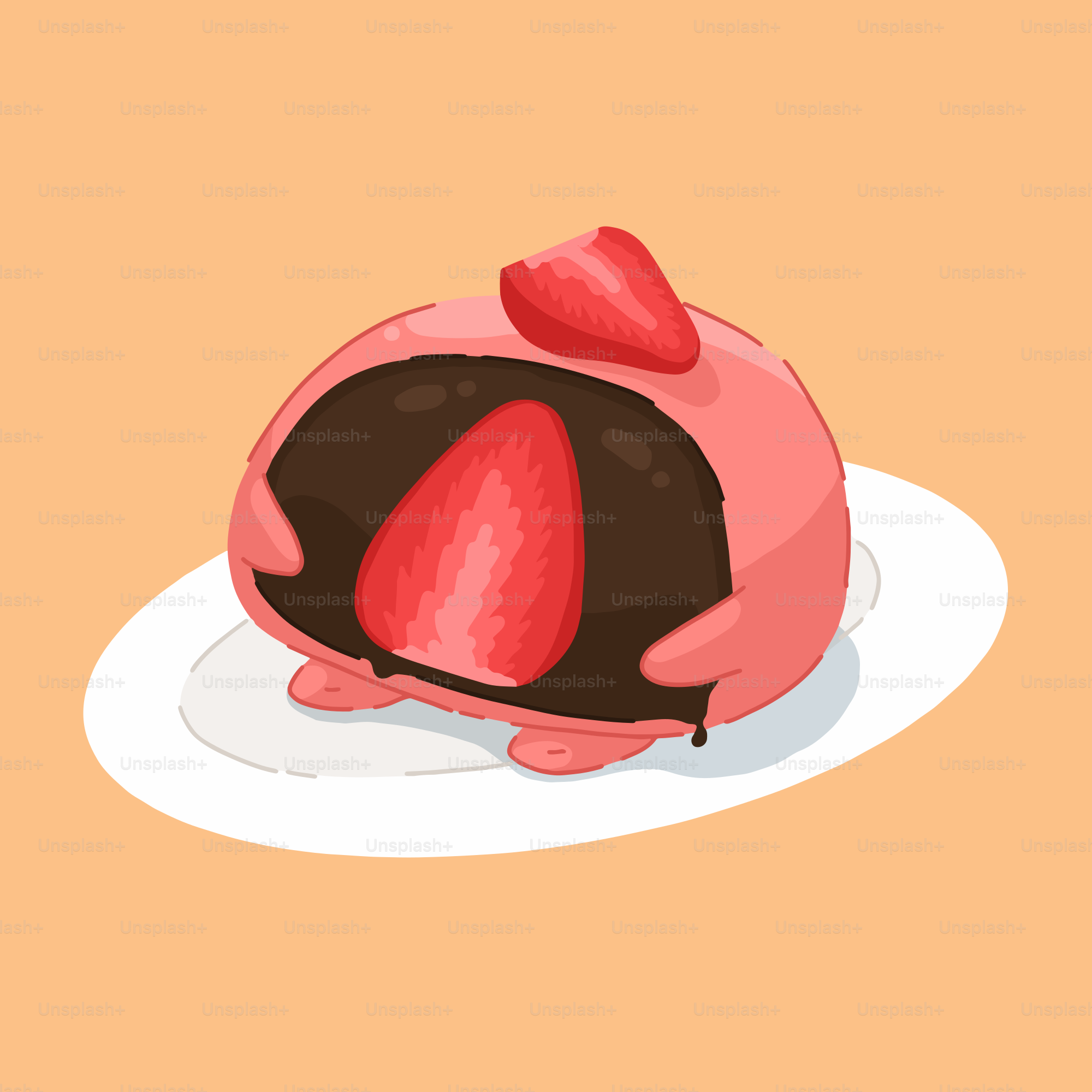 Una torta rosa e nera su un piatto bianco
