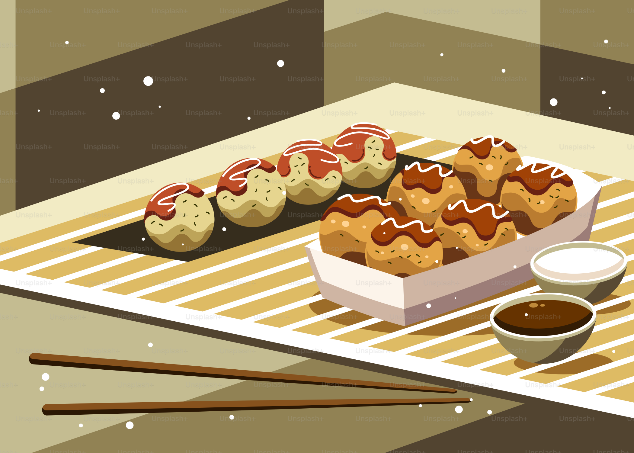 A tray of food sitting on top of a table