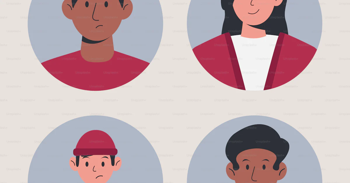 A set of four avatar avatars of a man and a woman vector – Illustration ...