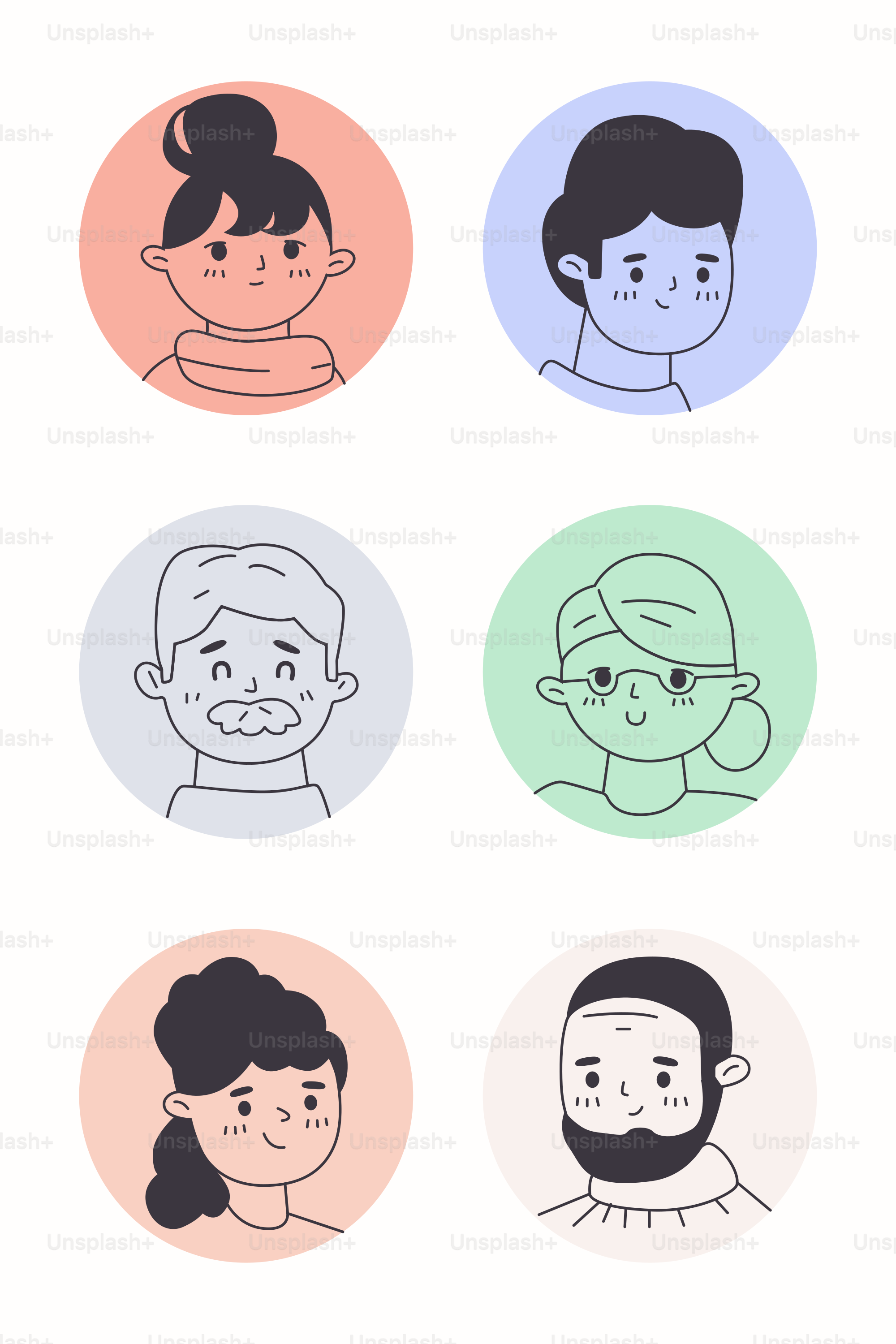 A group of people with different facial expressions