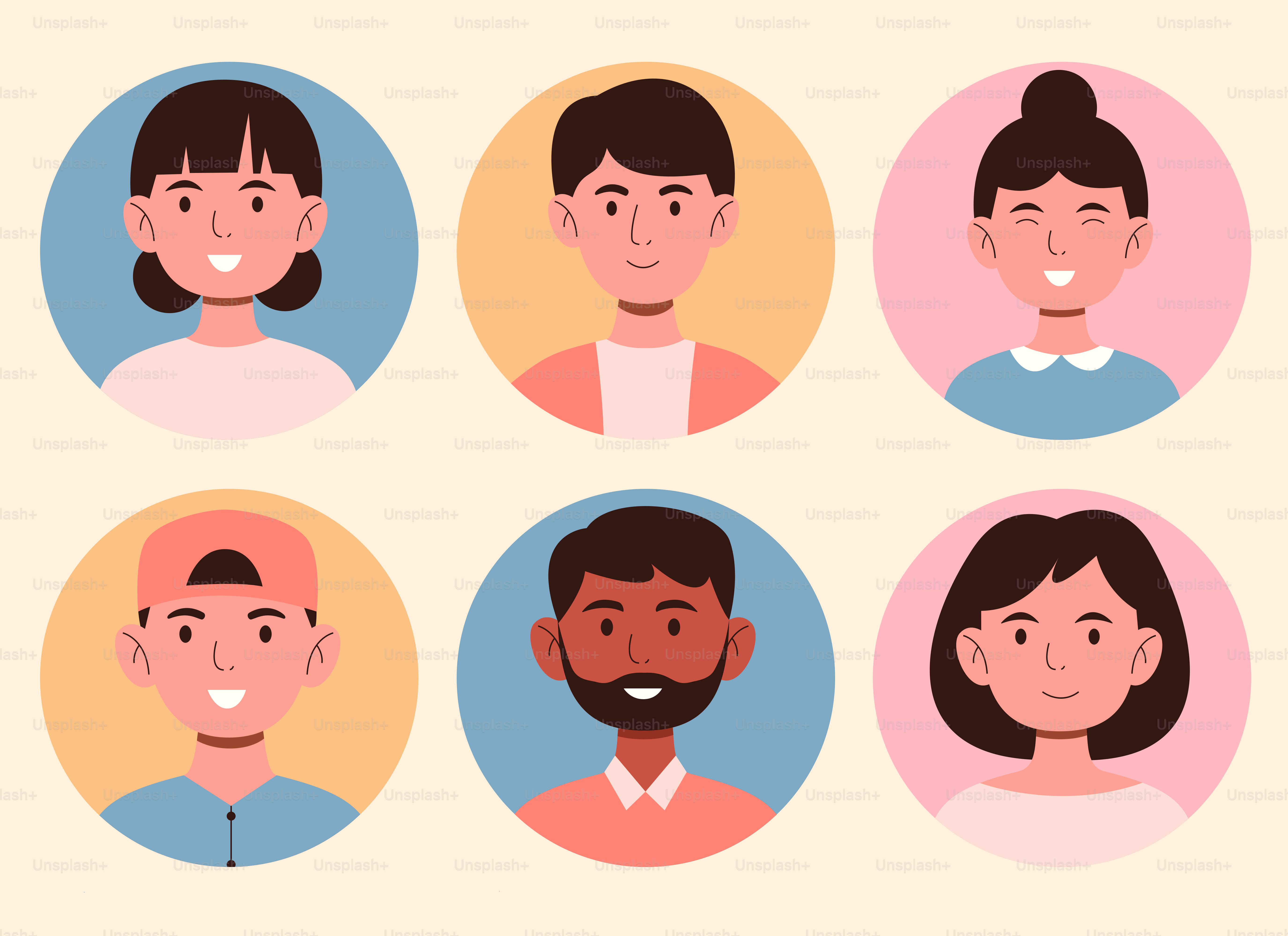 Eine Gruppe von Menschen mit unterschiedlichen Gesichtsausdrücken