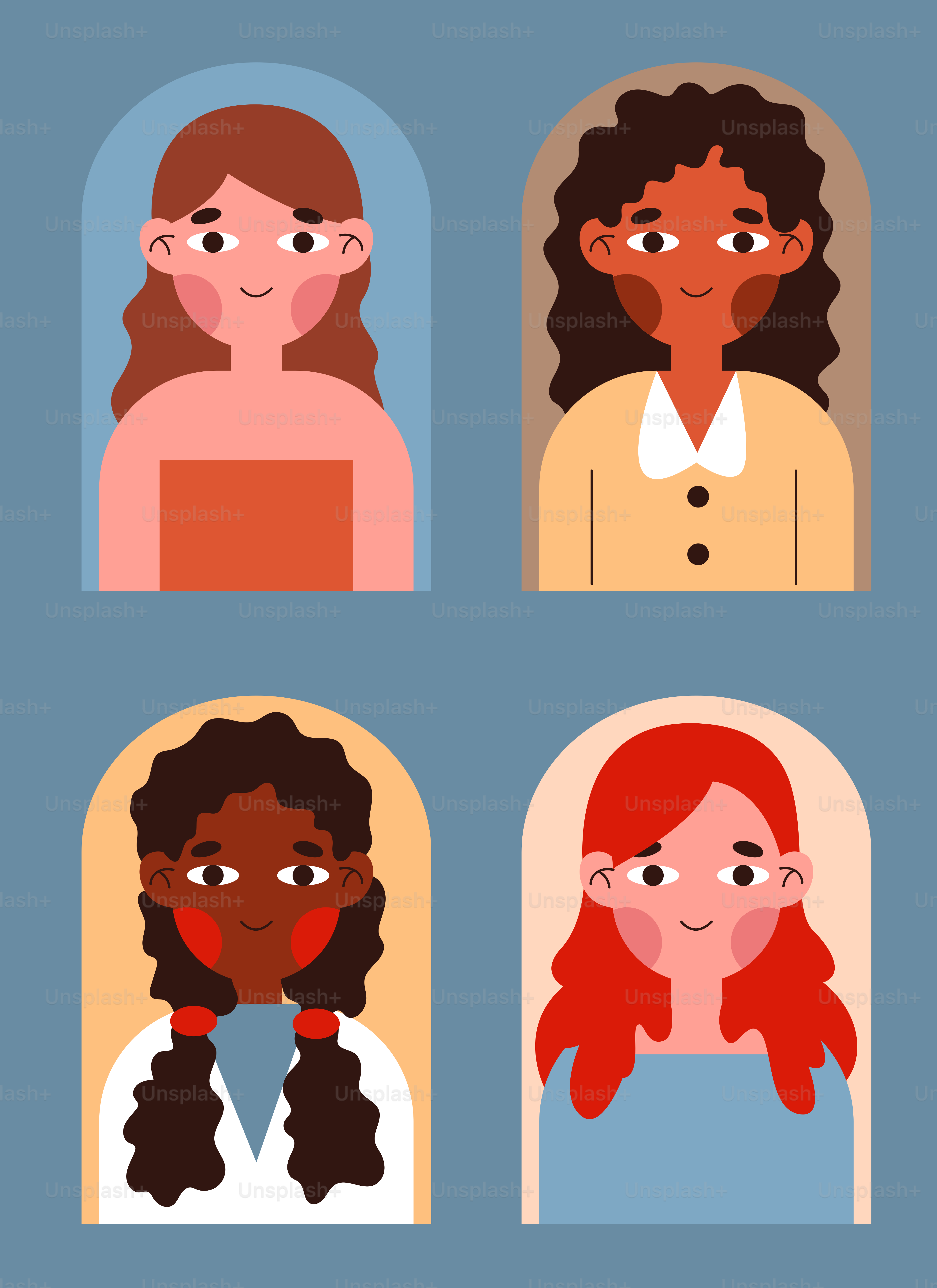 A group of people with different hair styles