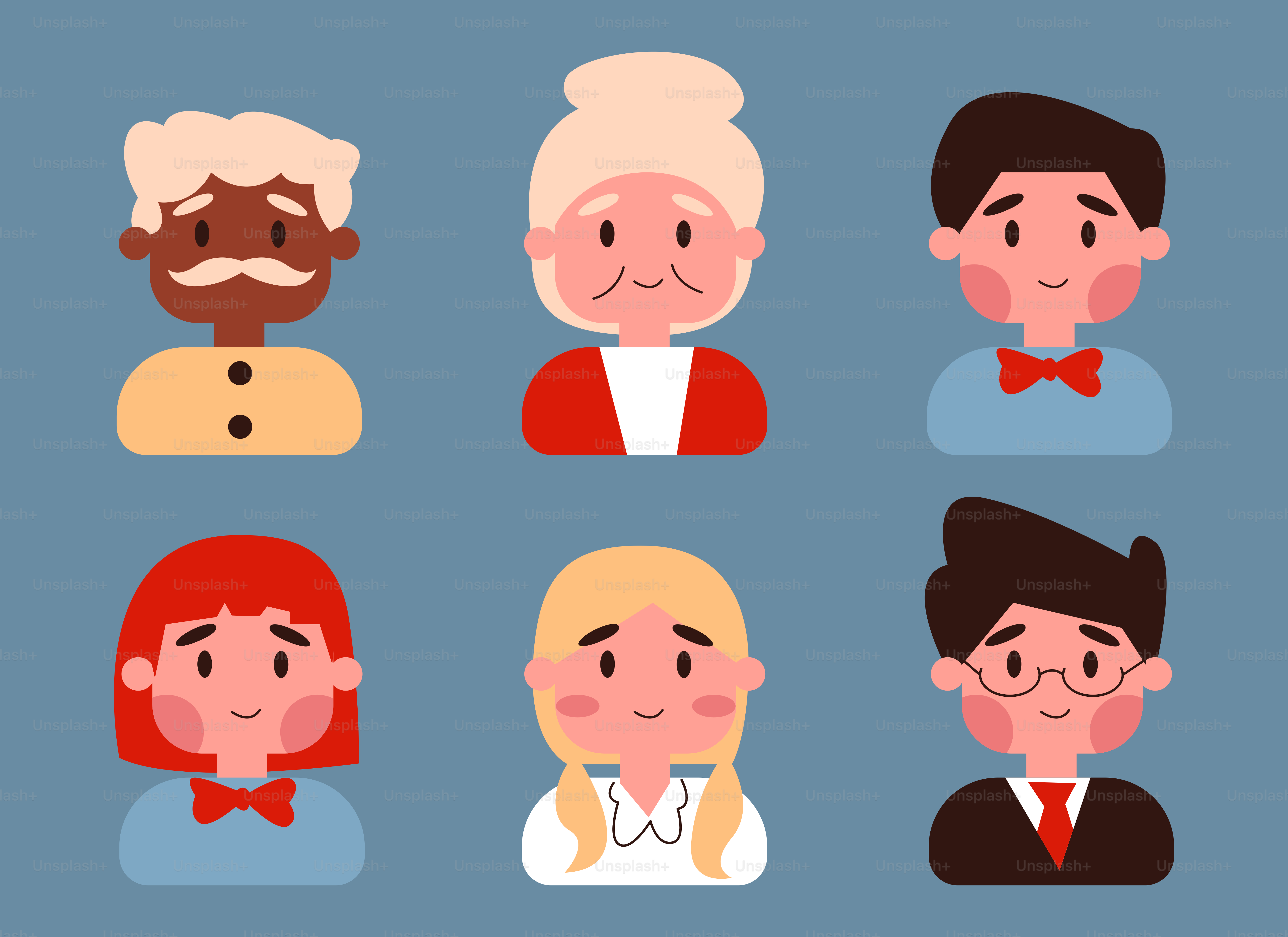 A group of people with different facial expressions