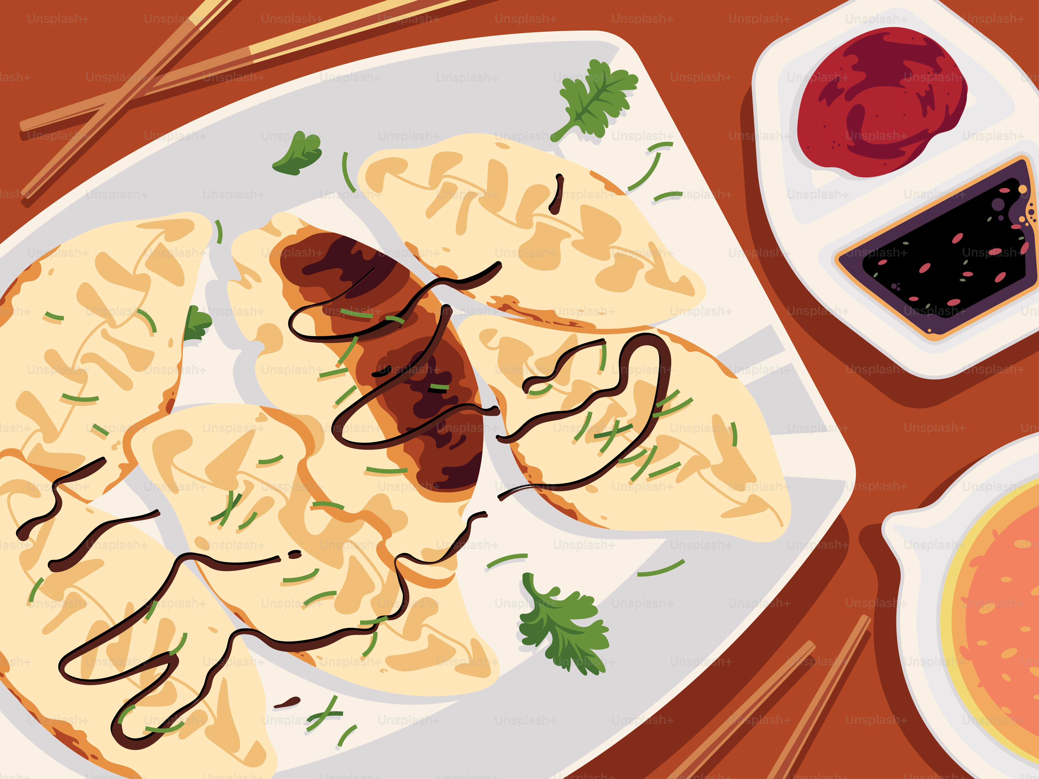 A plate of food on a table with chopsticks