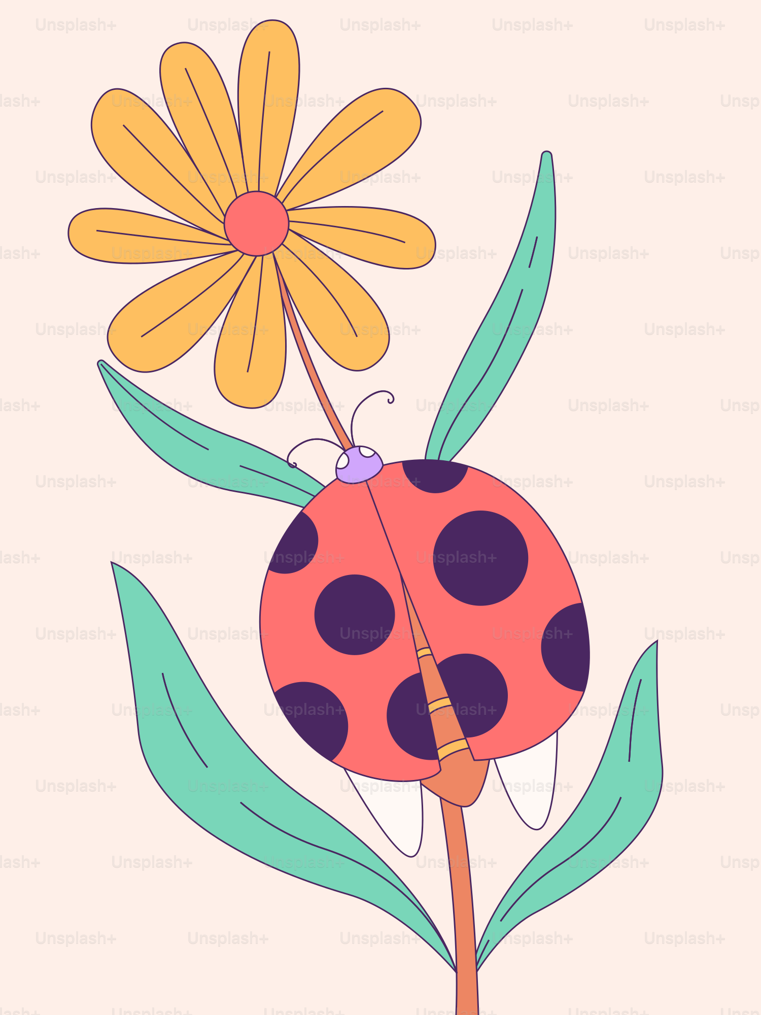 A lady bug sitting on top of a flower